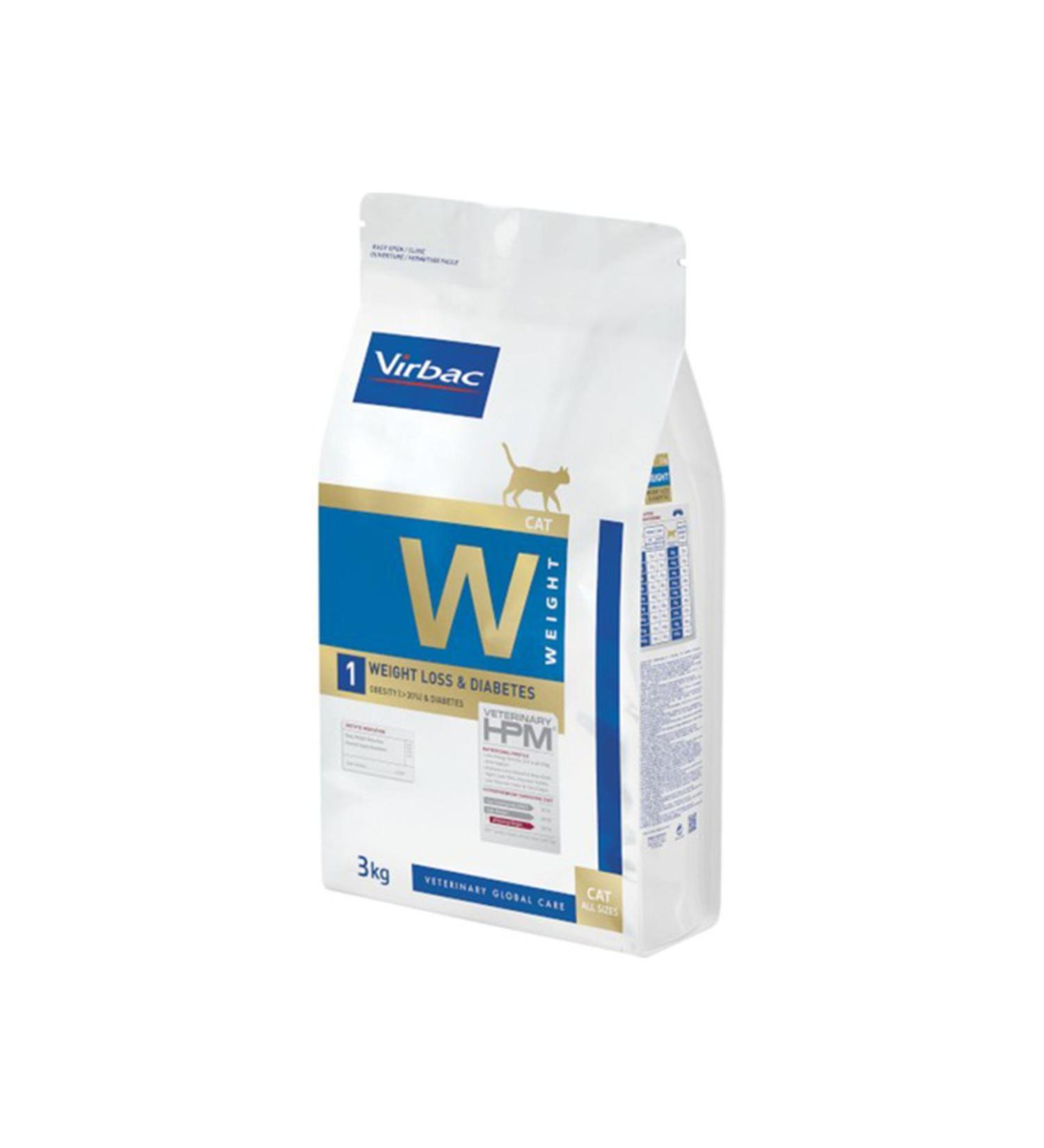 Virbac Weight Loss & Diabetes W1 Cat Food 3kg