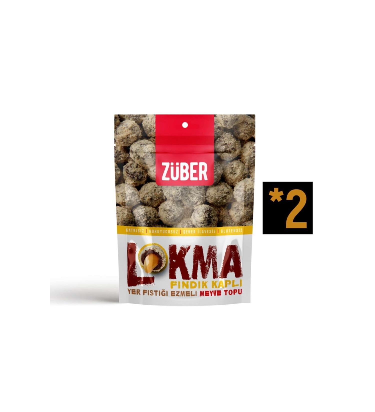 Zeyrek Gurme Z ber Lokma Hazelnut Coated Peanut Butter Fruit Ball 96g X 2 Packs