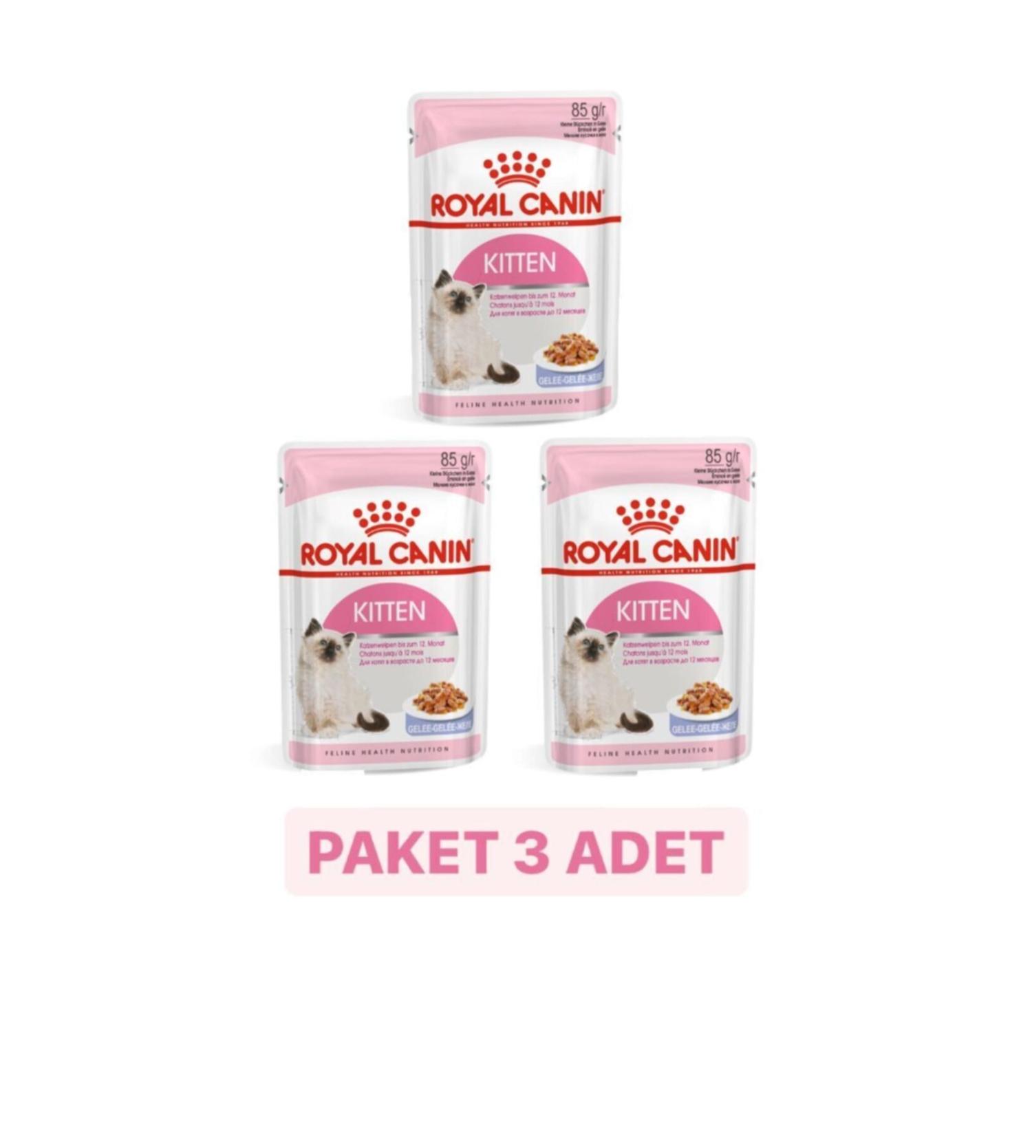 Royal Canin Kitten Jelly Wet Cat Food 85 Gr X 3 Pieces