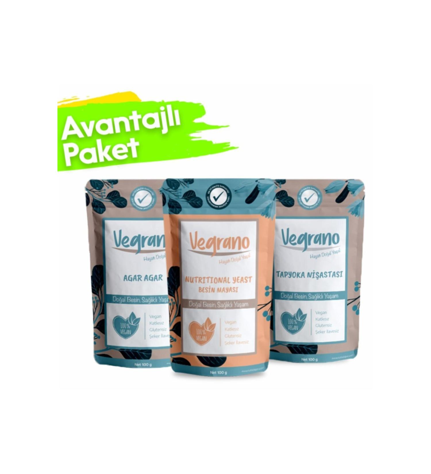 Vegrano Nutritional Yeast 100 G + Tapioca Starch (food Type) 100 G + Agar Agar (e406) 100 g