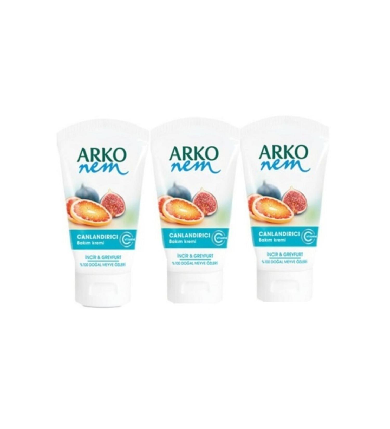 Arko Nem Natural Care Cream Fig & Grapefruit 75 MX 3 Pieces