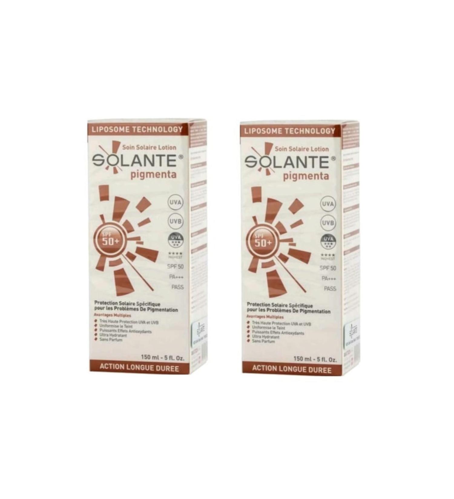 Solante Sunscreen Lotion for Blemished Skin - Pigmenta 50+ Sun Care Lotion 150 ml 2 Boxes