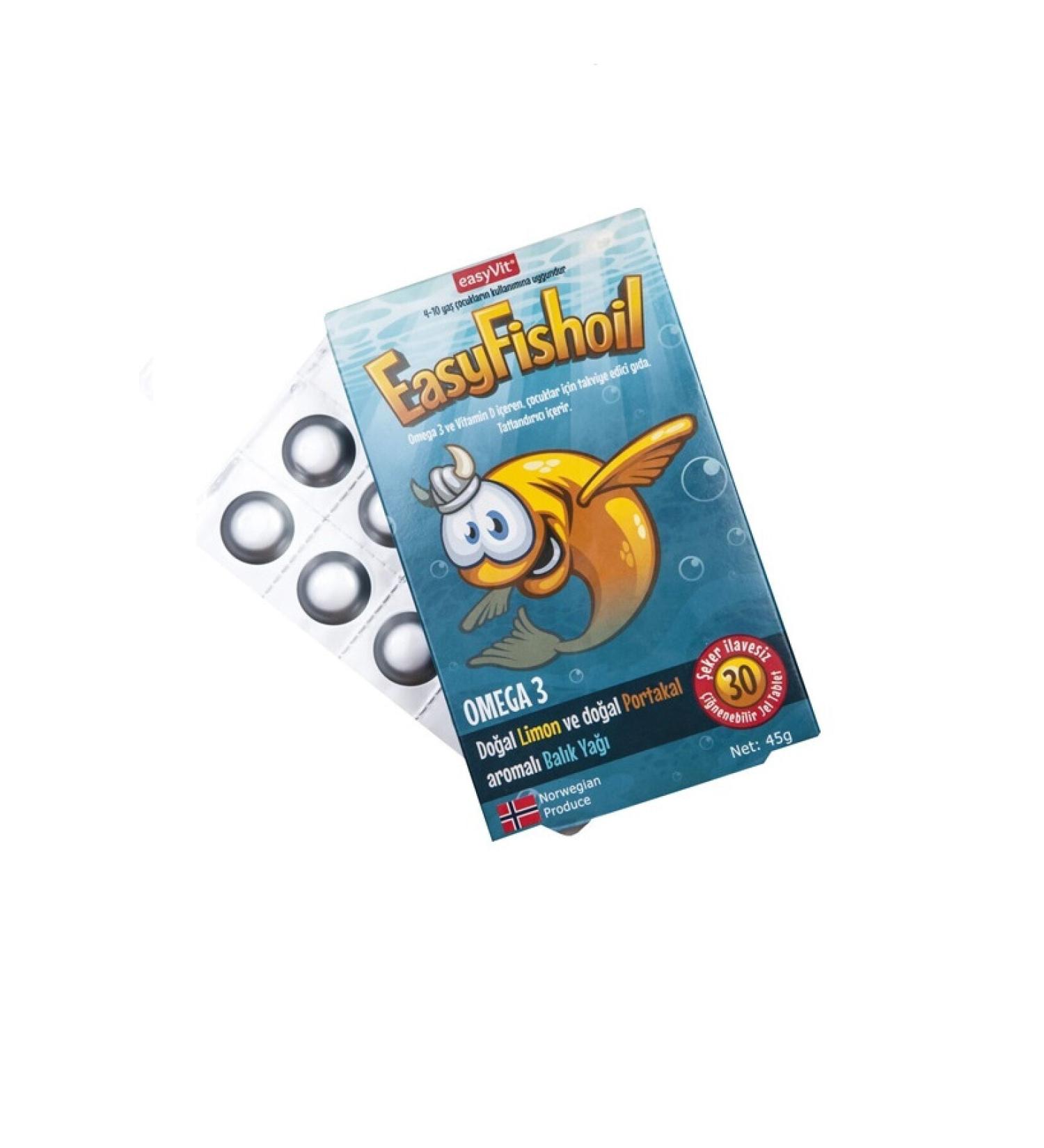 Easy Fishoil Chewable Flavored 30 Tablets No Added Sugar for Children