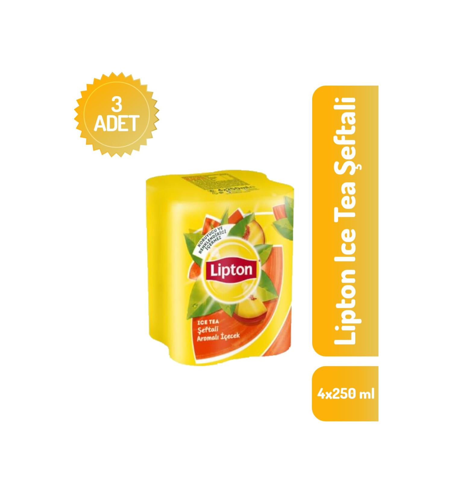 Lipton Ice Tea Peach Flavored Mp 4x250 Ml X 3 Pieces