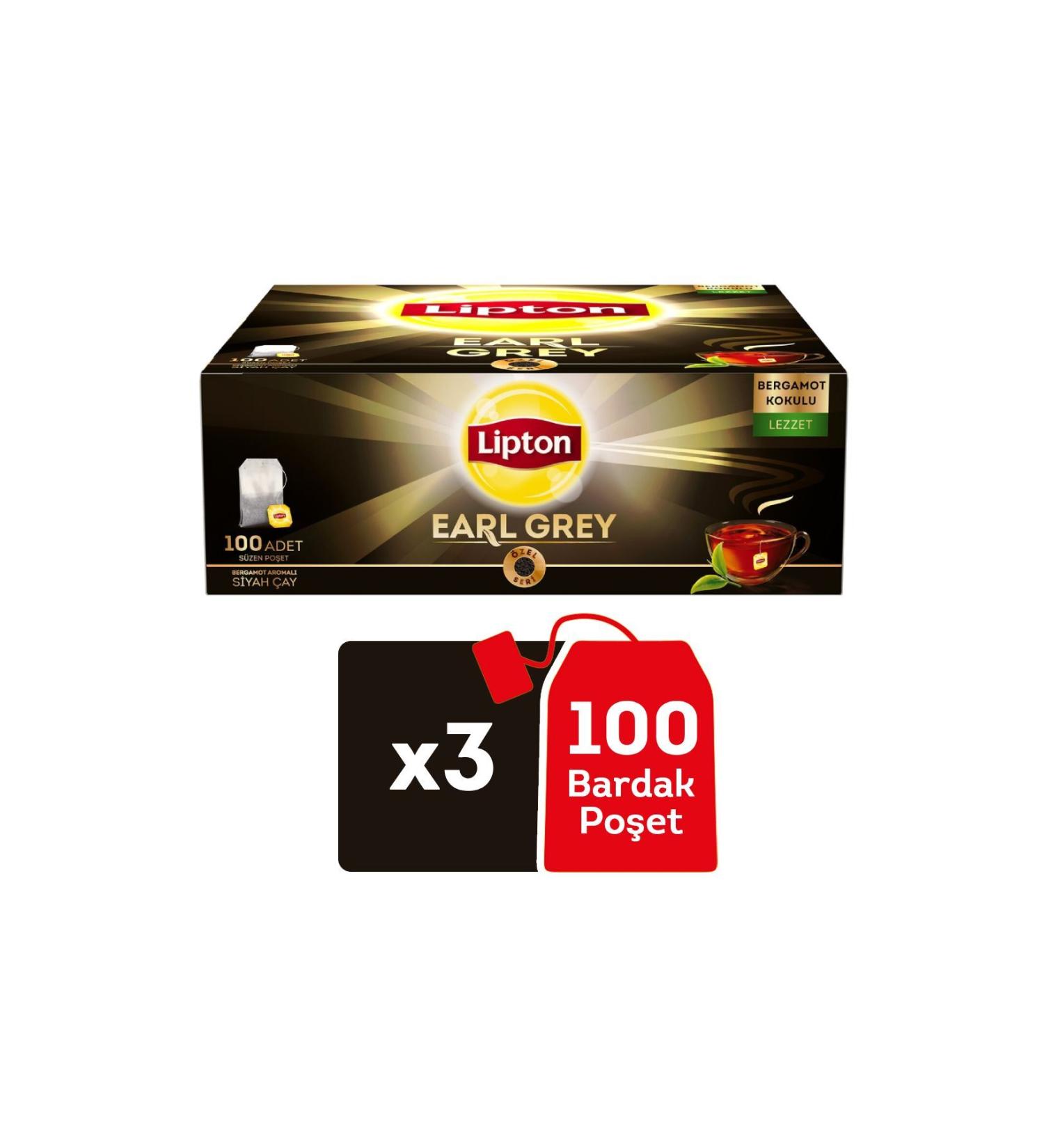 Lipton Earl Grey Tea Bag Cup 100 x 3 Pieces - Buy Online on GoSupps.com