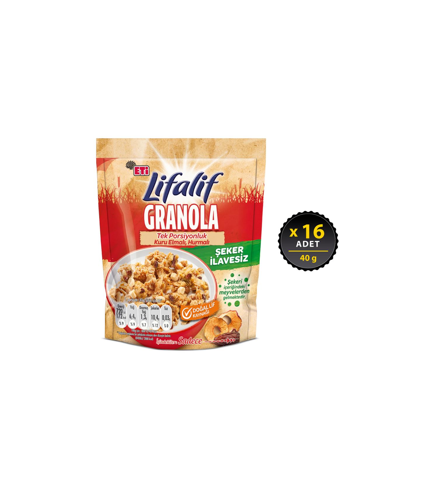 Eti Lifalif Granola with Apple and Dates 40 g x 16 Pieces