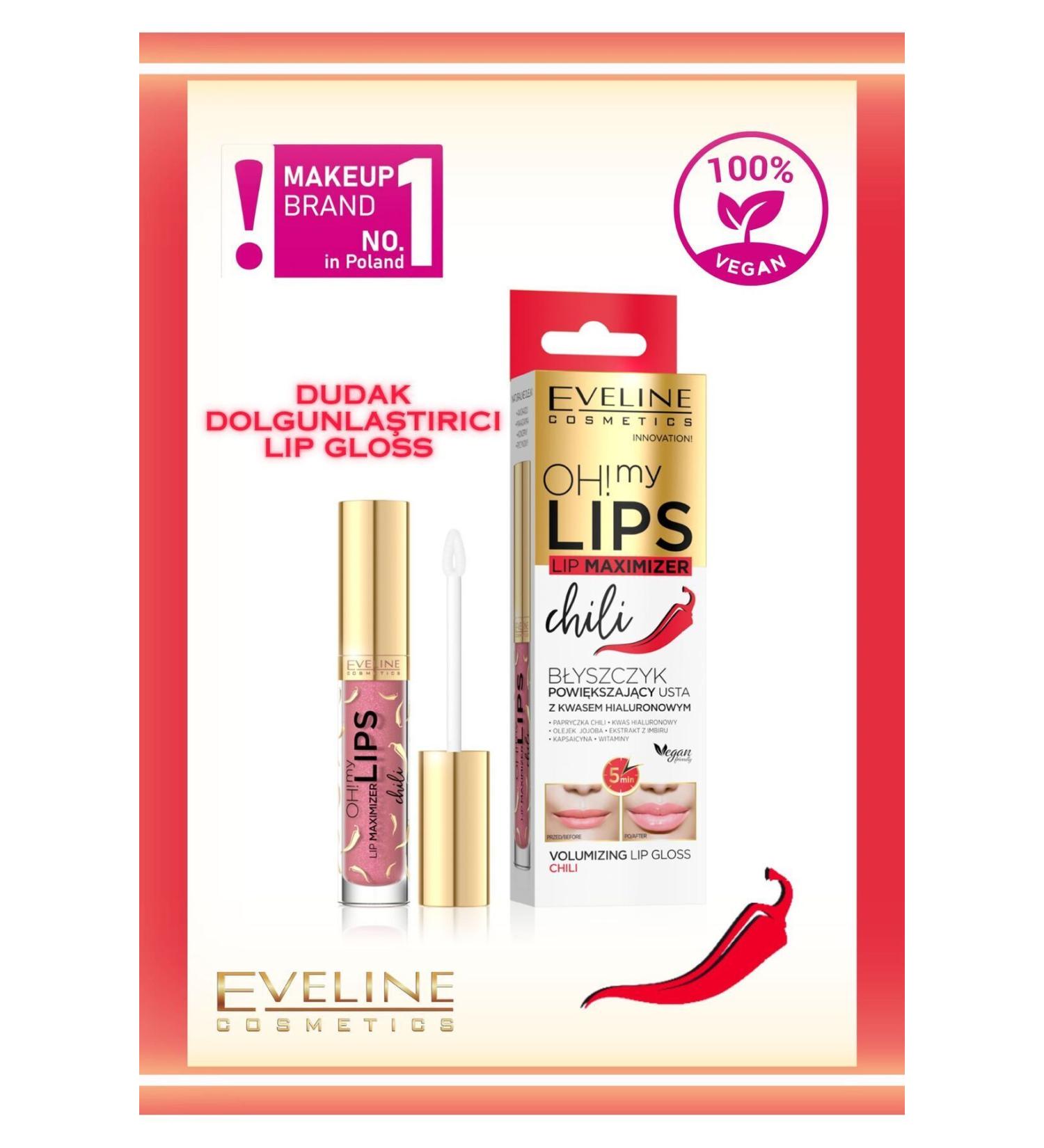 Eveline Cosmetics Oh! My Lips! Lip Enlargement Lip Gloss with Pepper and Hyaluronic Acid - Buy Online on GoSupps.com