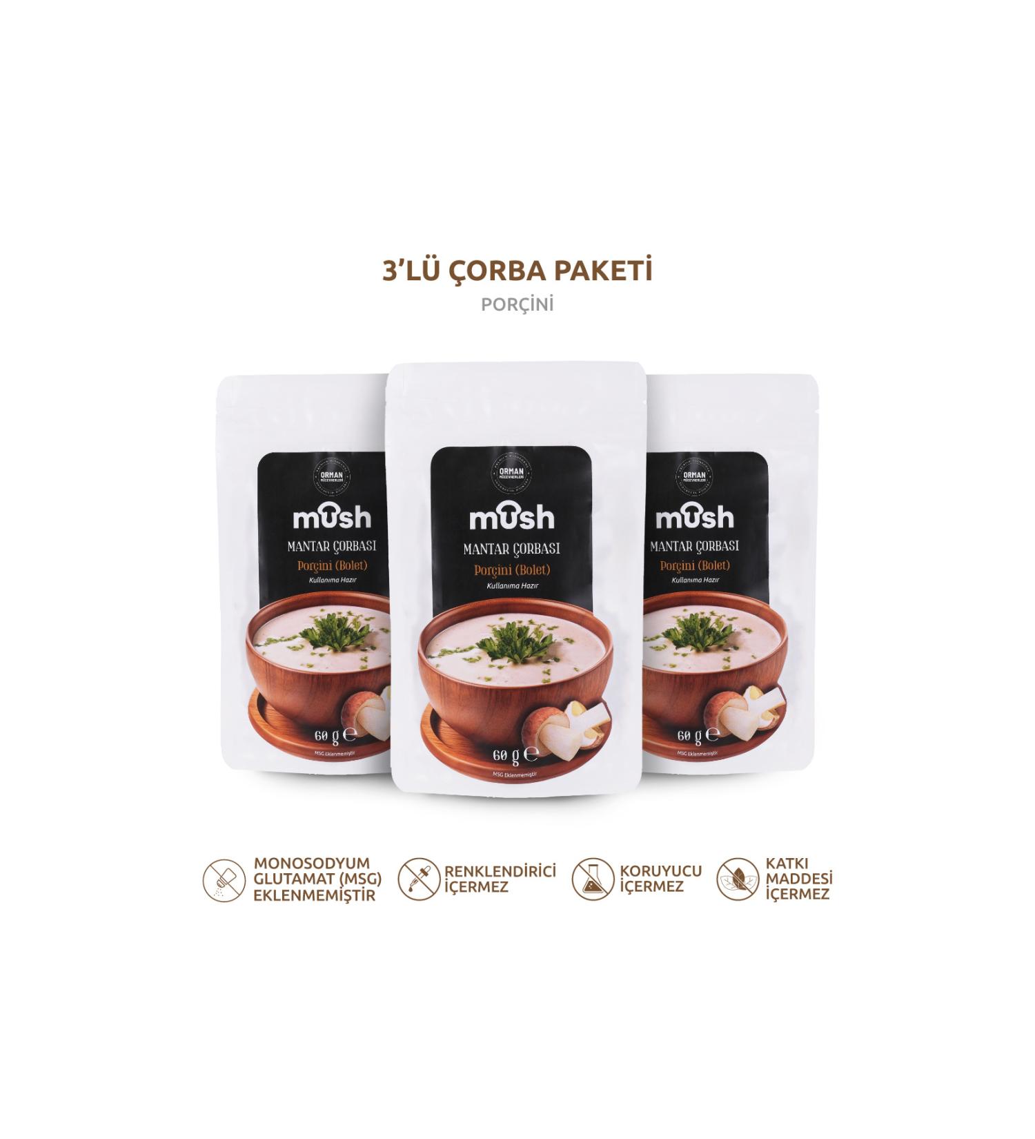Mush 3-Piece Porcini Mushroom Soup Pack