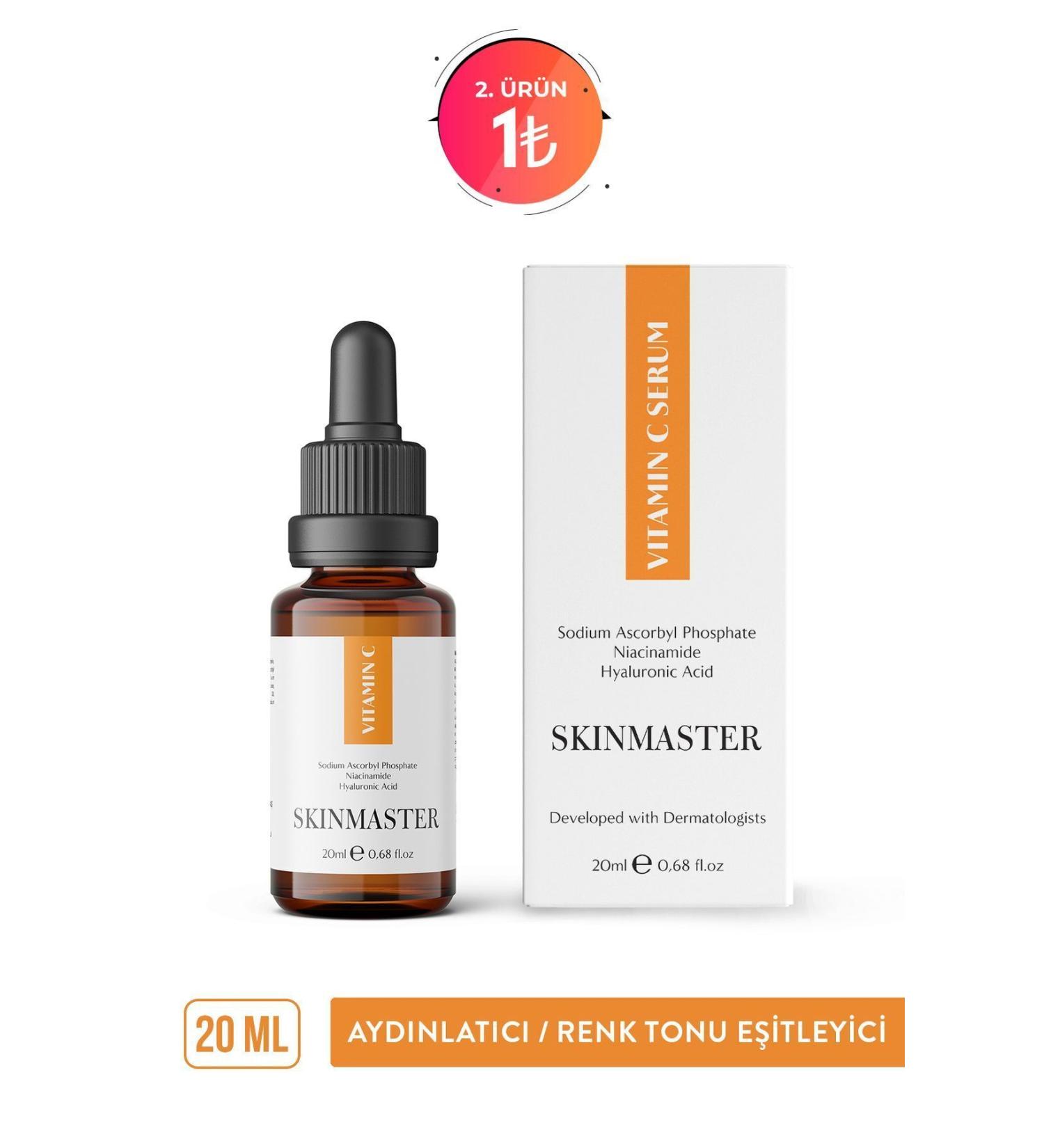 SkinMaster Vitamin C Serum Brightening Tone Equalizer 20 Ml (sodium Ascorbyl Phosphate Niacinamide Ha) - Buy Online on GoSupps.com