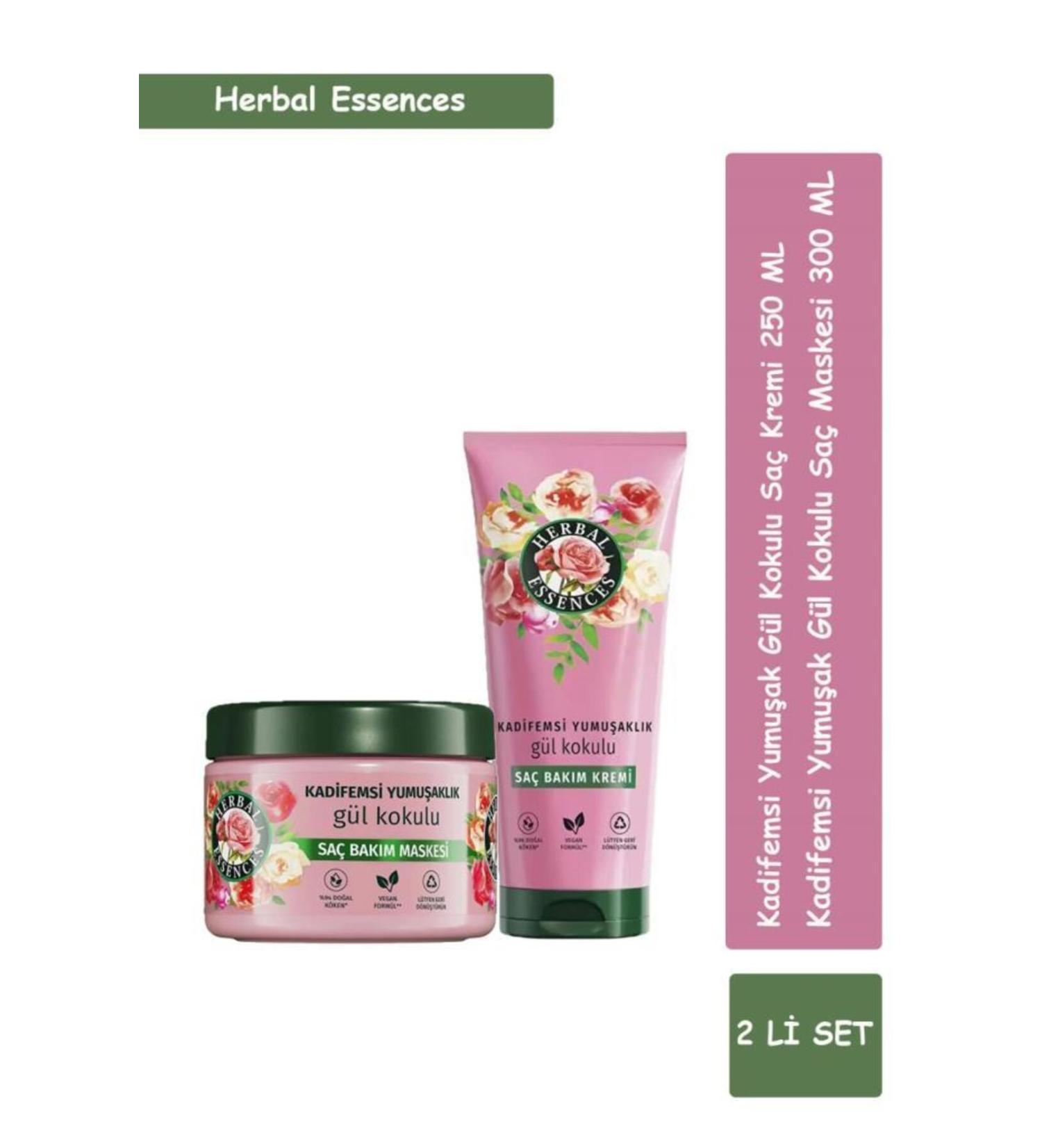 Herbal Essences Velvety Softness Rose Scented Hair Care Set