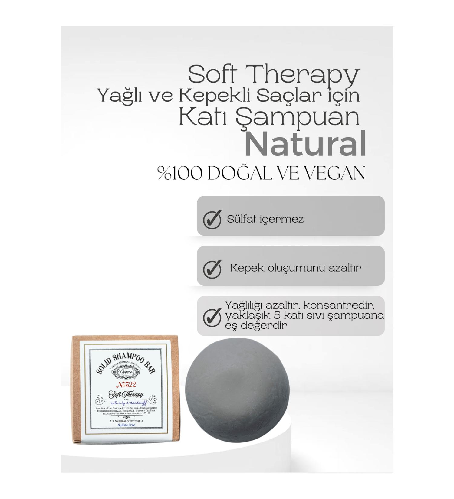 Rosece Solid Shampoo Bar Soft Therapy | Sulfate-Free Salt-Free Natural | For Dandruff and Oily Hair 90 gr - Buy Online on GoSupps.com