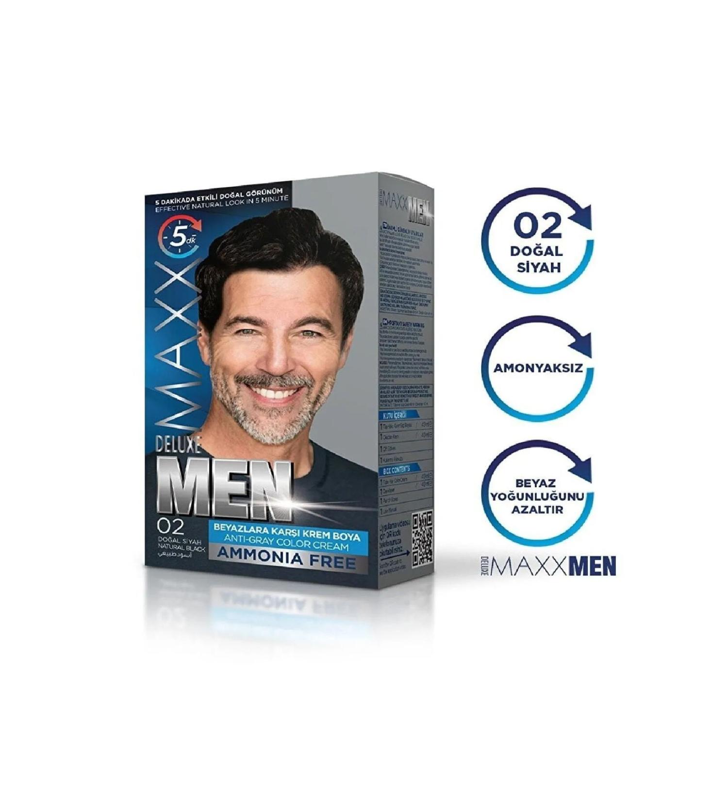 MAXX DELUXE PERFECT MEN PERMANENT HAIR DYE (AMMONIA-FREE) - Buy Online on GoSupps.com