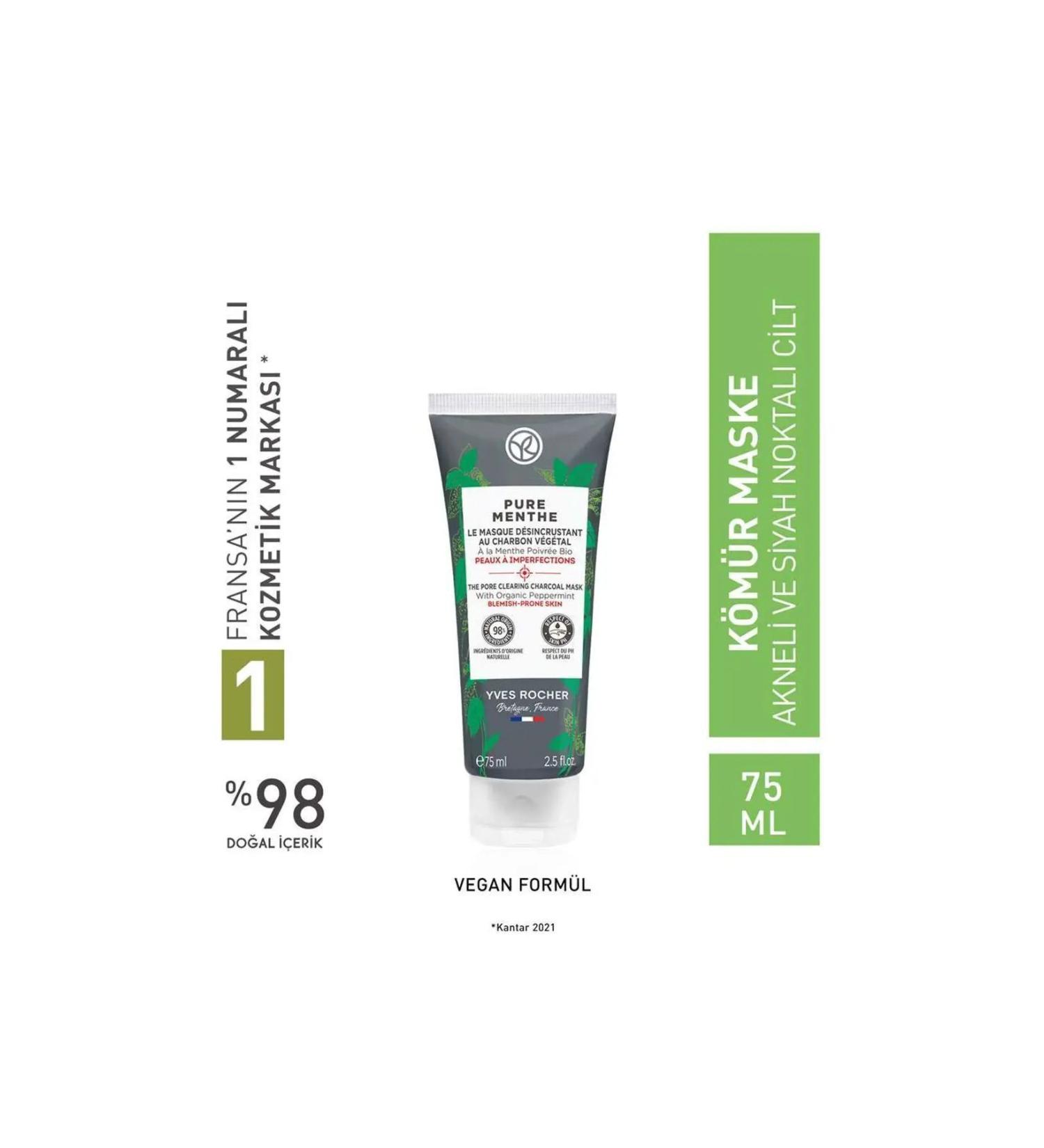 Yves Rocher Pure Menthe Charcoal Mask - Carest Cosmetic - Buy Online on GoSupps.com