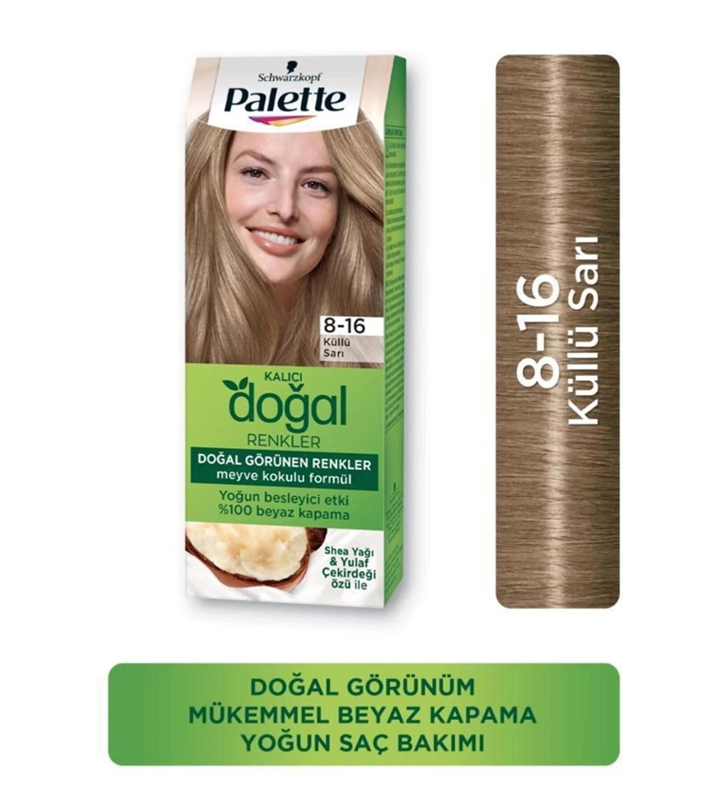 Palette Permanent Natural Colors Hair Dye No: 8.16 Ash Blonde - Buy Online on GoSupps.com