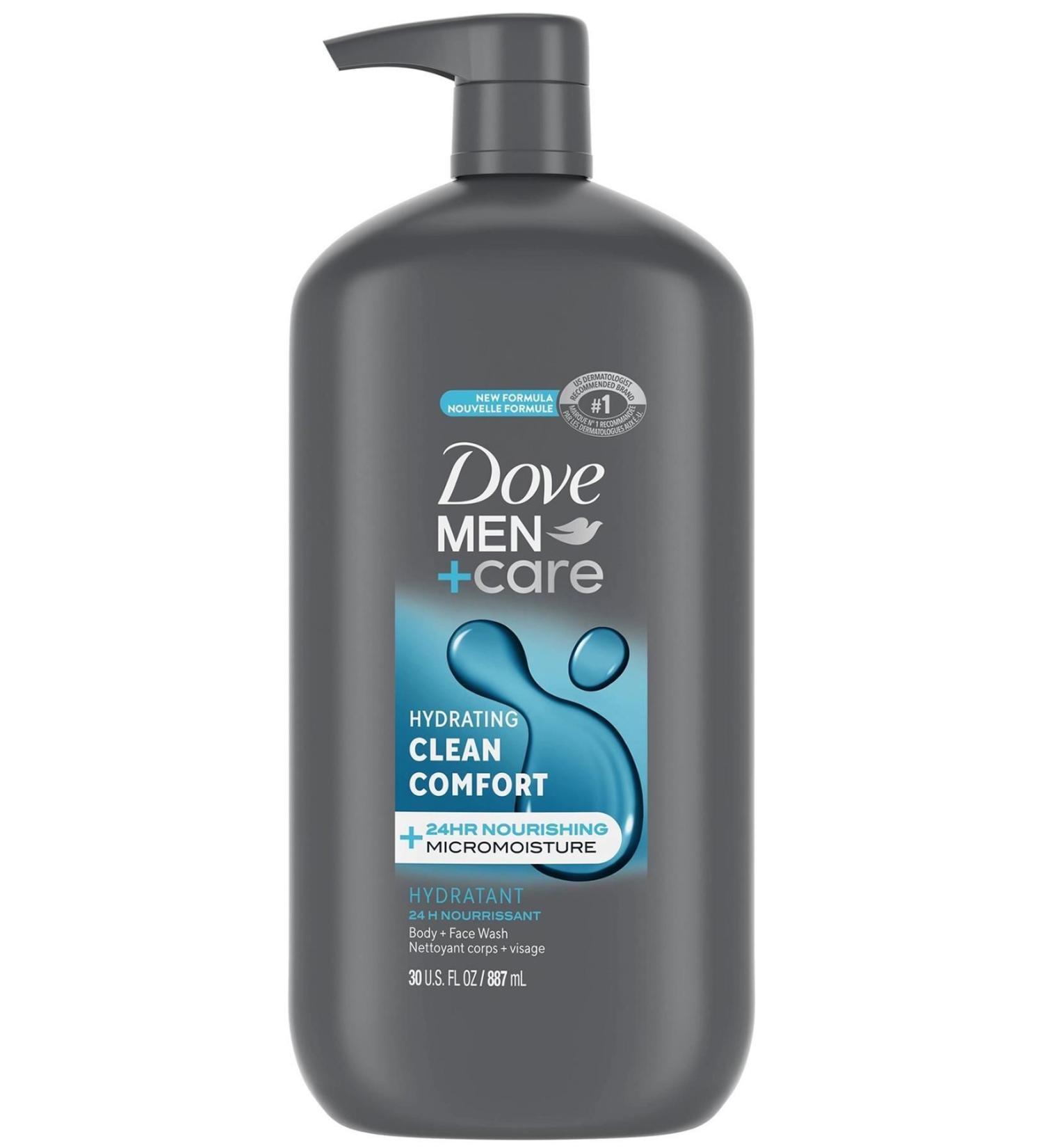 Dove Men Hydrating Clean Comfort Body + Face Wash 887ML