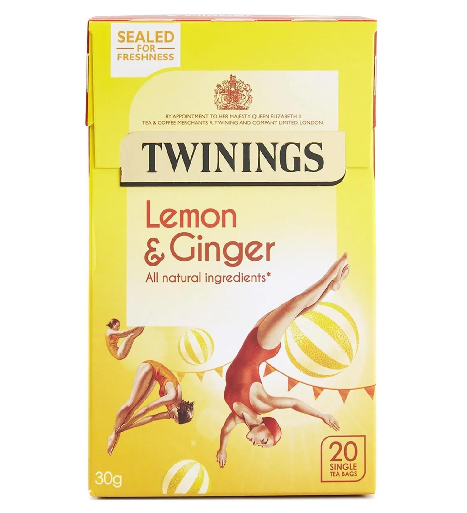 Twinings Lemon and Ginger Tea Cup Bags 20 Pieces