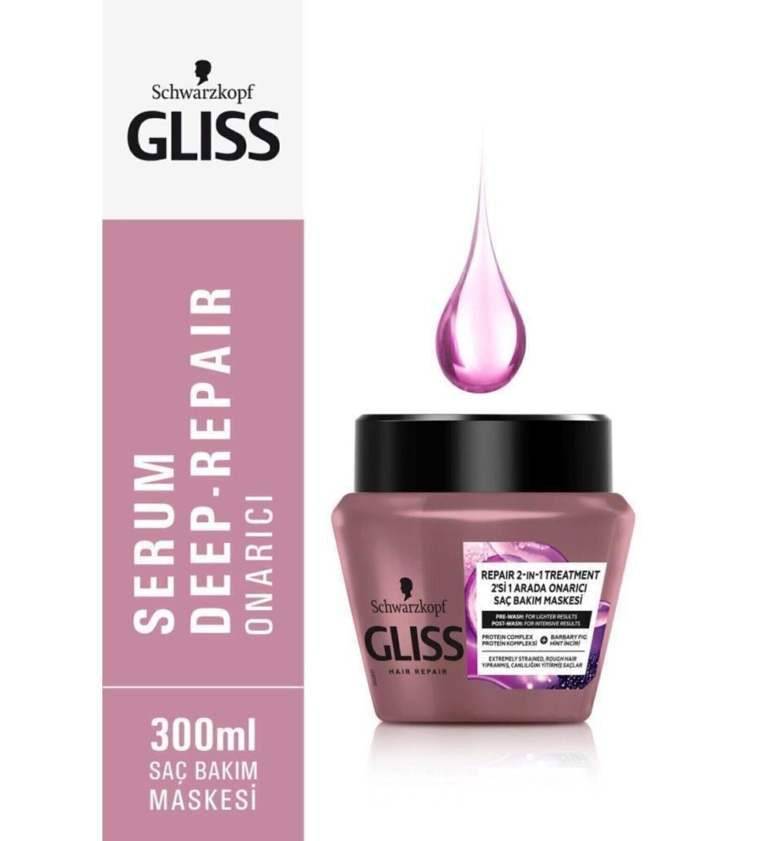 Gliss Schwarzkopf Serum Deep Repair Hair Care Mask 300 Ml - Buy Online on GoSupps.com