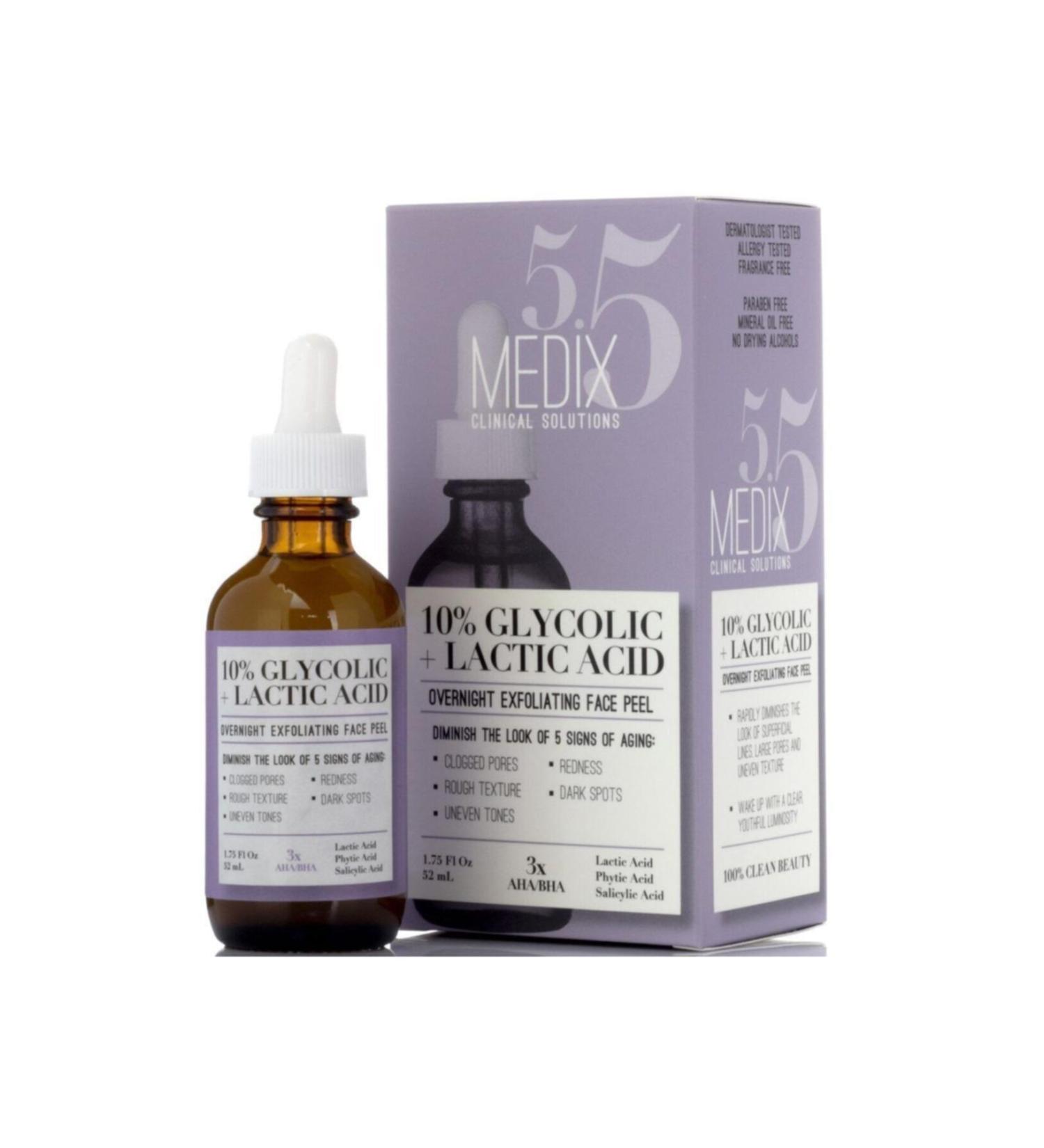 Medix 5.5 10% Glycolic + Lactic Acid Peeling Face Serum 52ml - Buy Online on GoSupps.com
