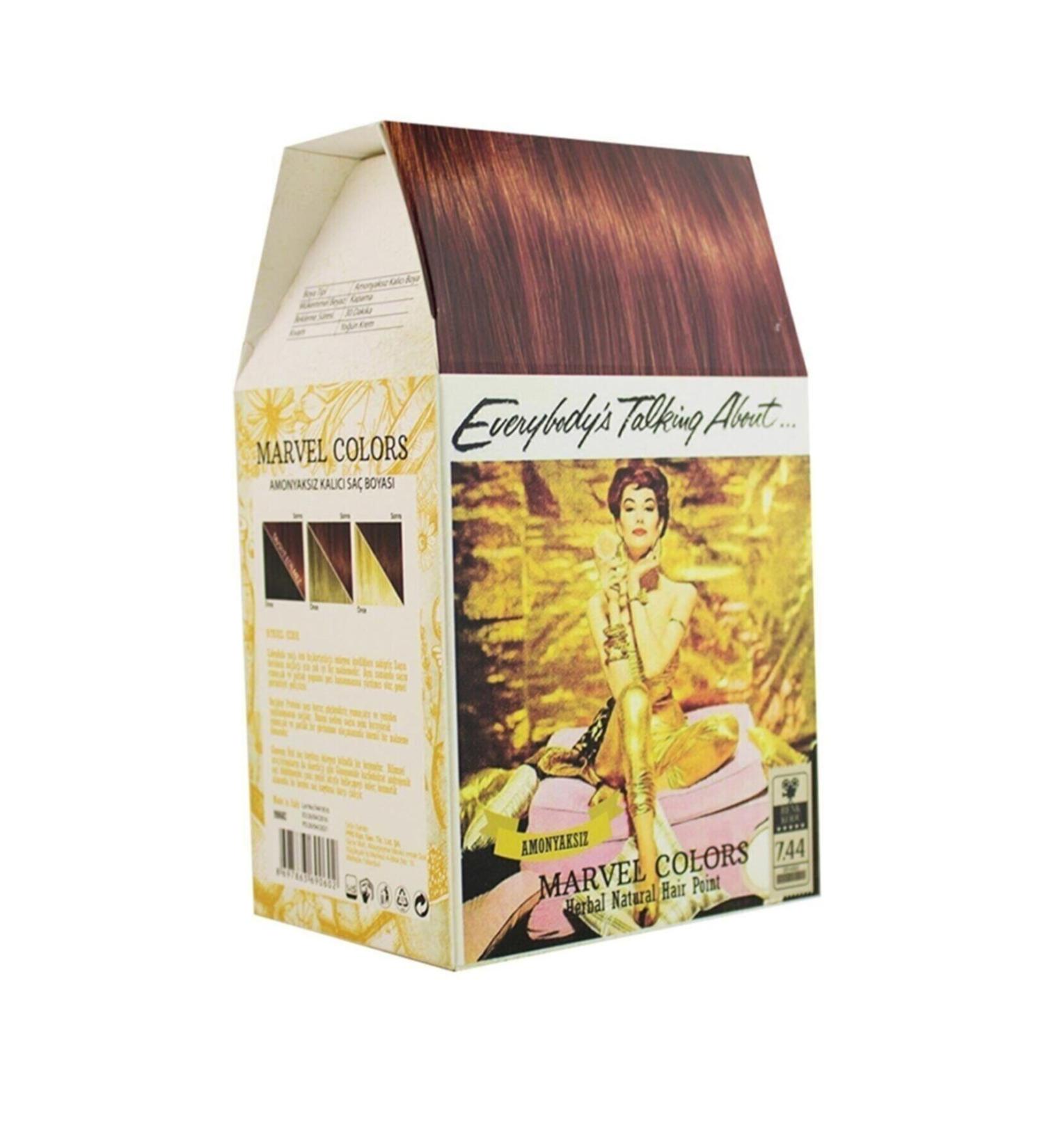 Marvel Colors Marvel Hair Dye Ammonia Free Natural 7.44 Medium Blonde Intense Copper