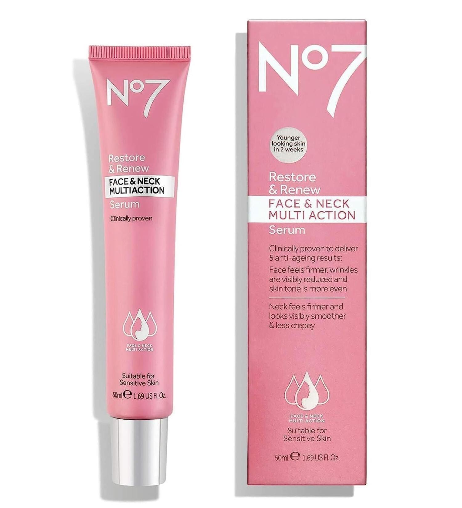 No7 Laboratories No7 Restore & Renew Multi Action Face & Neck Serum 30ML - Buy Online on GoSupps.com