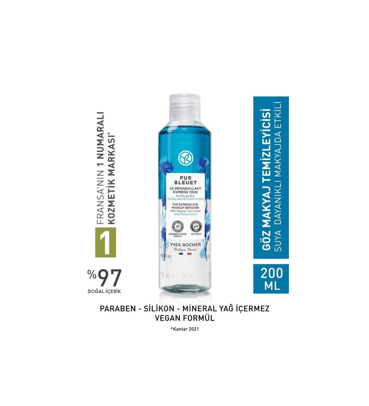 Yves Rocher Pur Bleuet Dual Phase Eye Make-Up Remover 200 ML -Carest Cosmetic - Buy Online on GoSupps.com