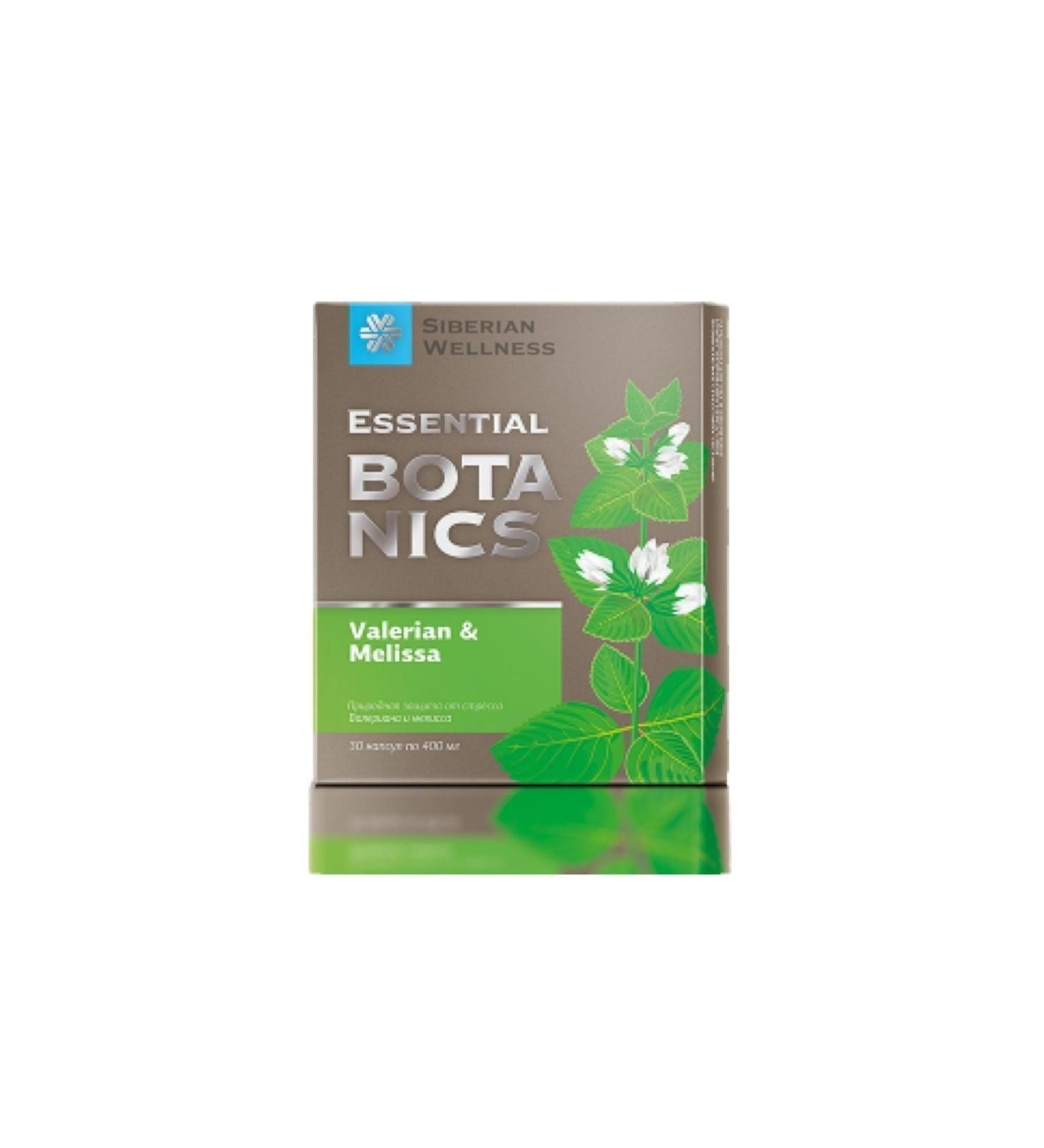 Siberian Wellness Essential Botanics Valerian&melissa Food Supplement Containing Valerian Valerian and Melissa