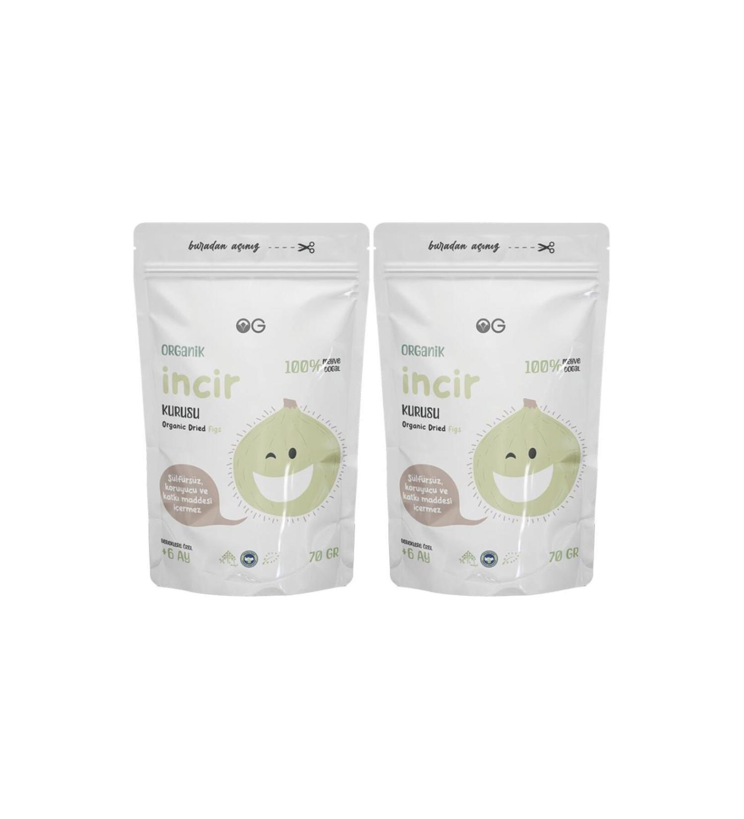 OG natural 2-pack Organic Dried Figs 70 gr