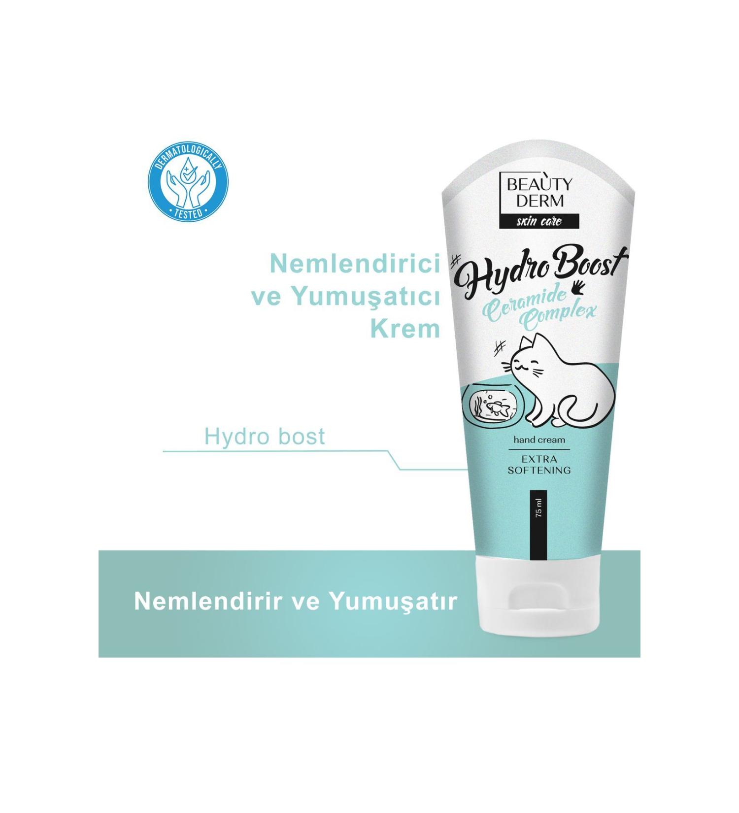 BEAUTY DERM Hand Cream Hydro Boost Softening Effect 75ml Moisturizing and Softening Hand Cream with Ceramide Effect