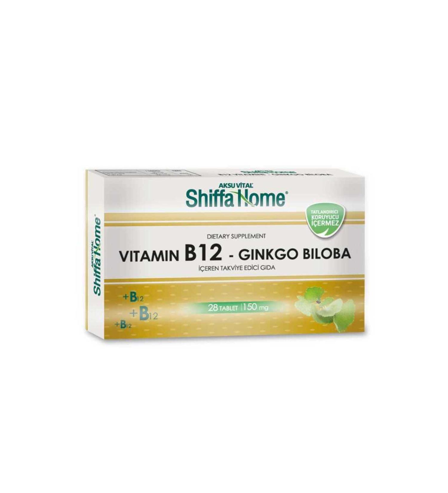 Shiffa Home Vitamin B12-Gingko Biloba 28 Tablets