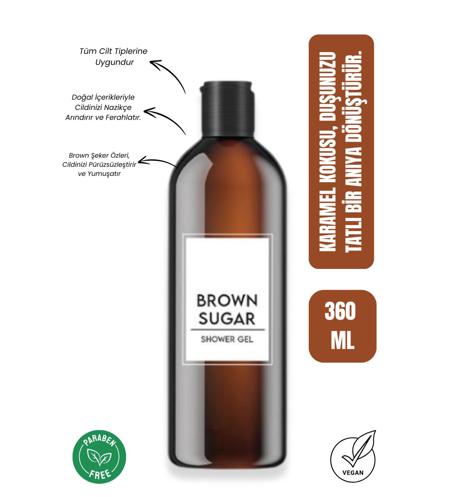logetti Brown Sugar Shower Gel | Smoothes Your Skin with Brown Sugar Extract | Caramel Scented 360 ml