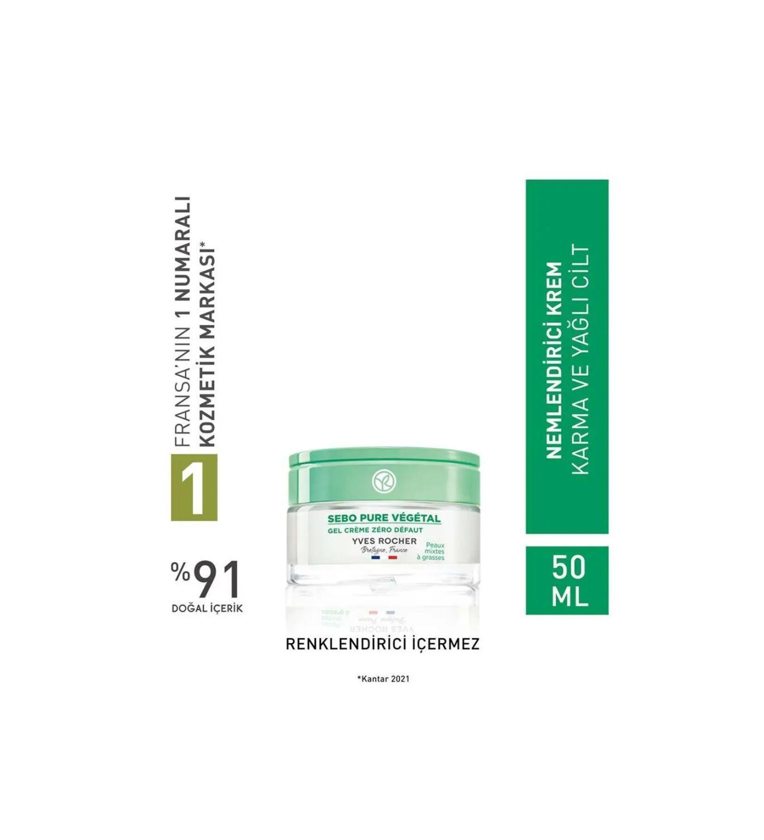 Yves Rocher Sebo Pure Vegetal Gel Cream - Carets Cosmetic - Buy Online on GoSupps.com