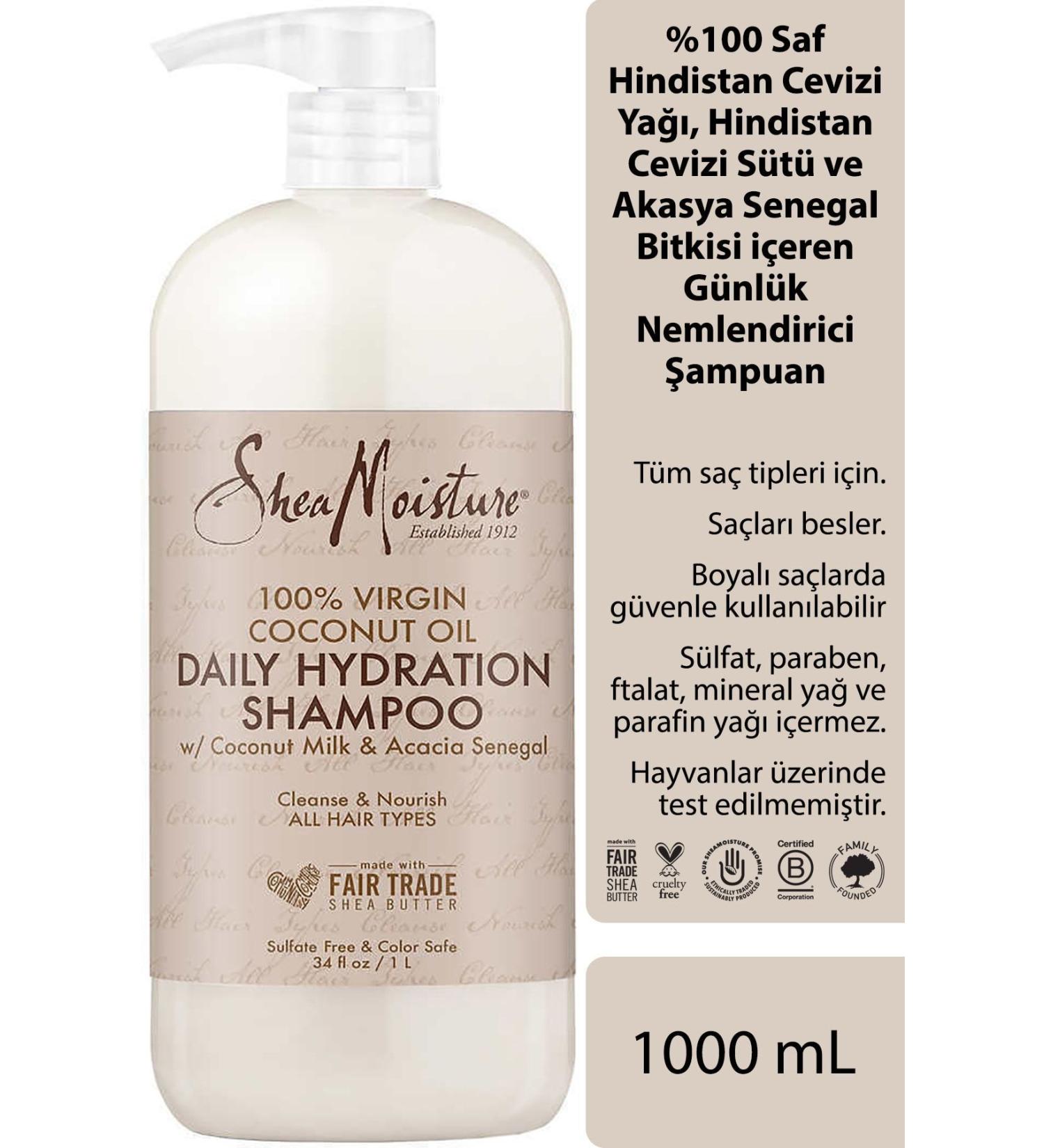 Shea Moisture 0 Pure Coconut Oil Daily Moisturizing Shampoo 1lt