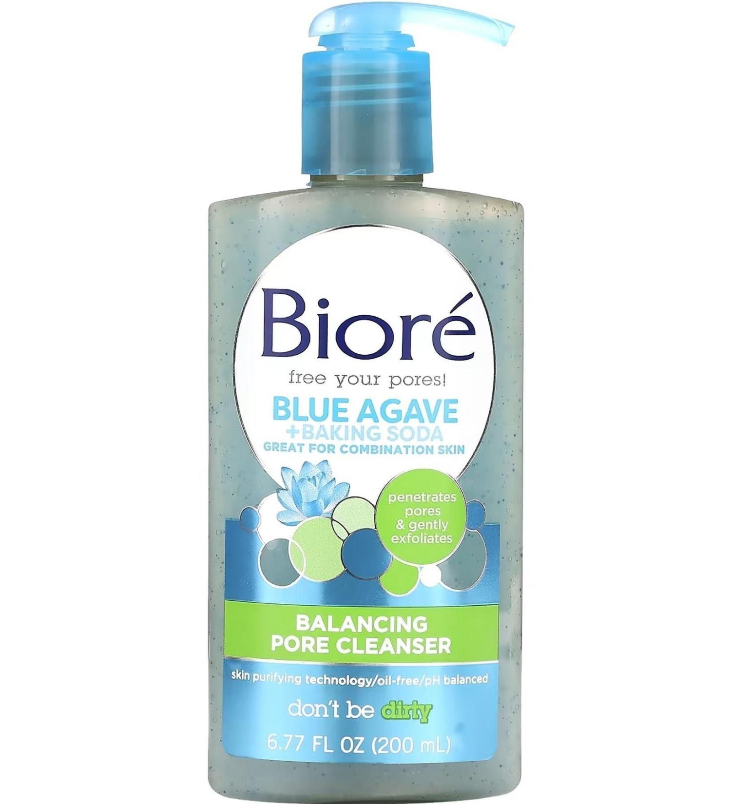 Biore Blue Agave + Baking Soda Oil-Free Pore Cleanser 200ml