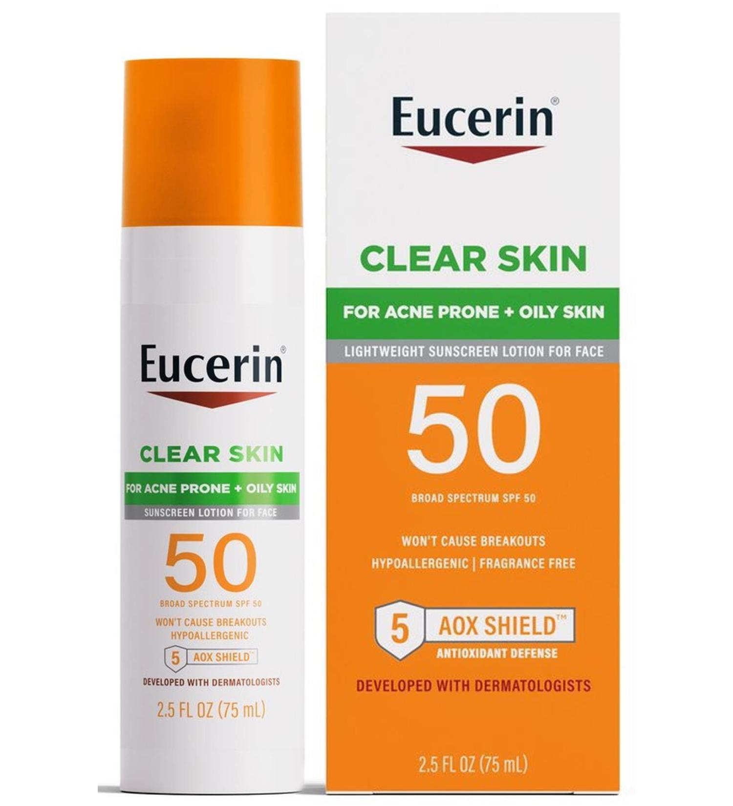 Eucerin Clear Skin Spf50 Face Sunscreen Lotion 75ml - Buy Online on GoSupps.com