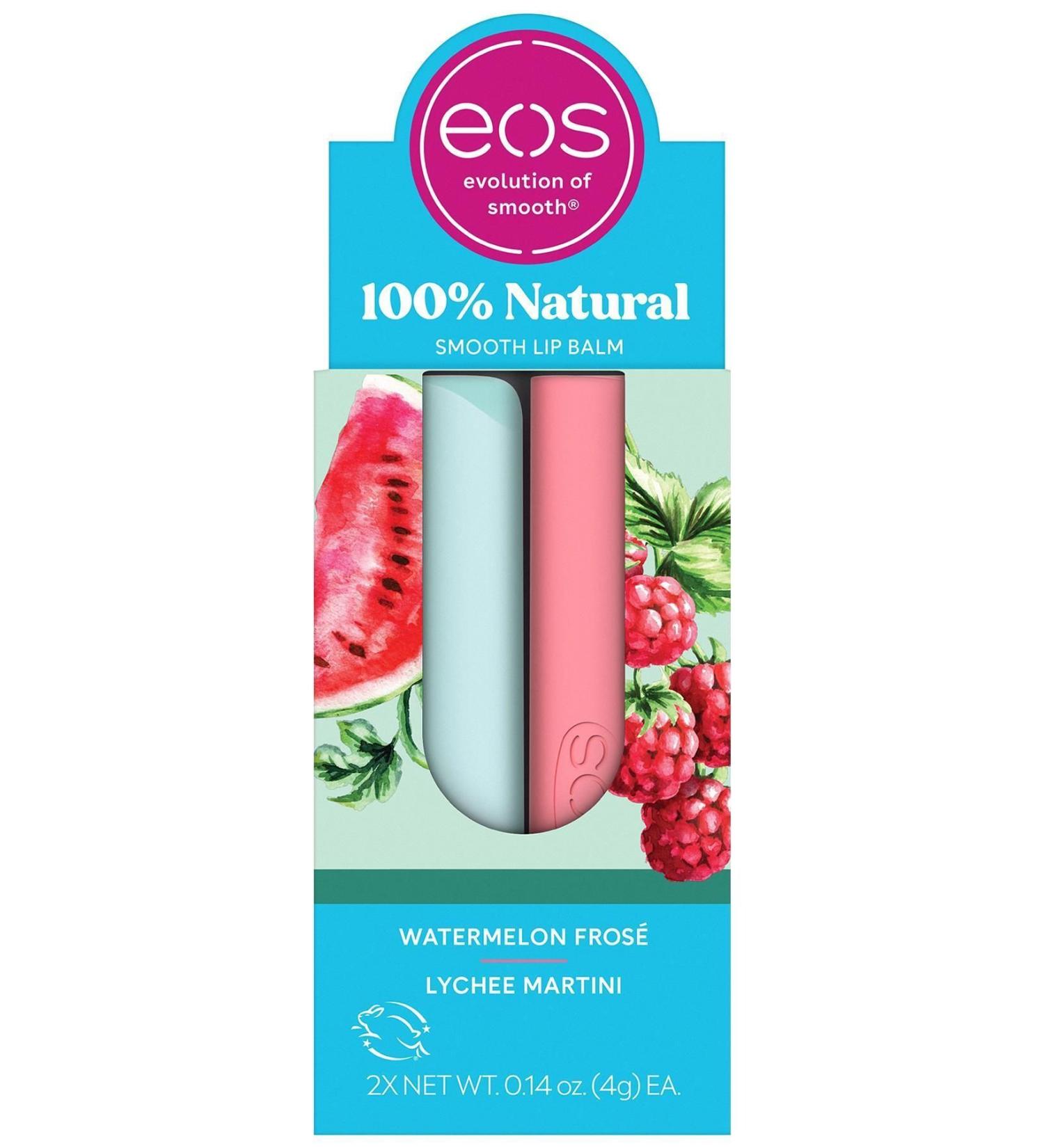 Eos Lip Balm Watermelon Frose + Lychee Martini 2 Pack Lip Balm 2x4GR