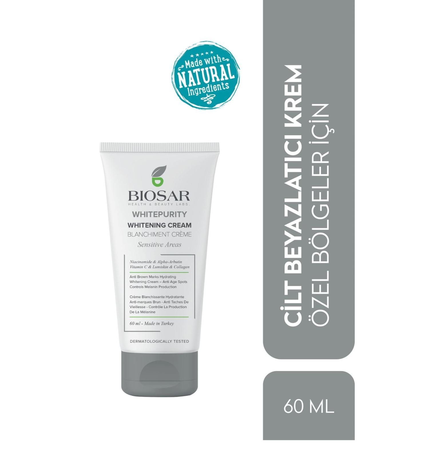 B OSAR Whitepurity Underarm Elbow Knee Bikini Area Brightening Cream 60 ml