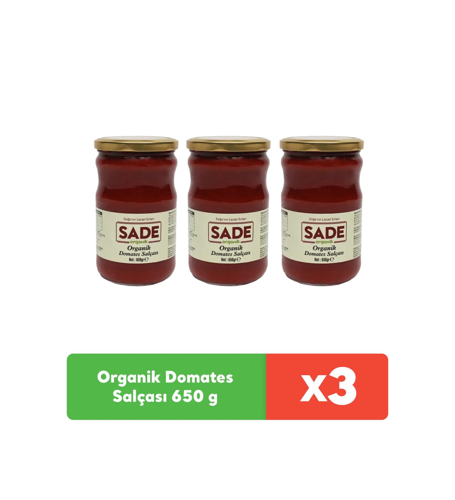 Plain Organic Tomato Paste 650 g x 3 pieces