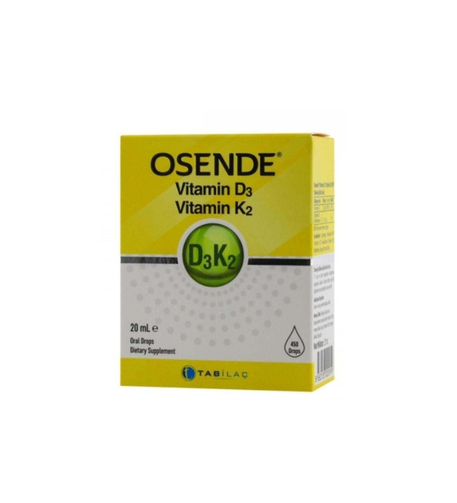 TAB Pharmaceutical Industry Inc. Osende Vitamin D3k2 Food Supplement 20 ml