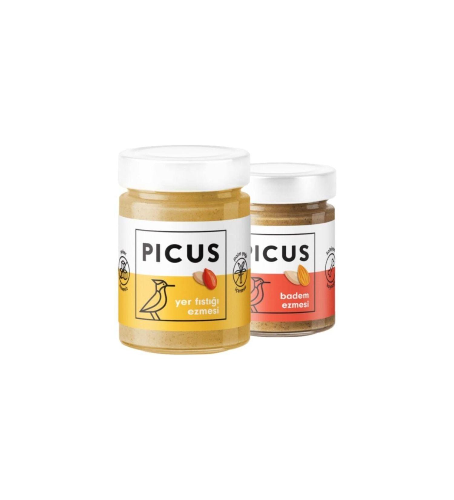 picus Peanut Butter 300 Gr.x1 Almond Butter 195 Gr.x1 - Buy Online on GoSupps.com