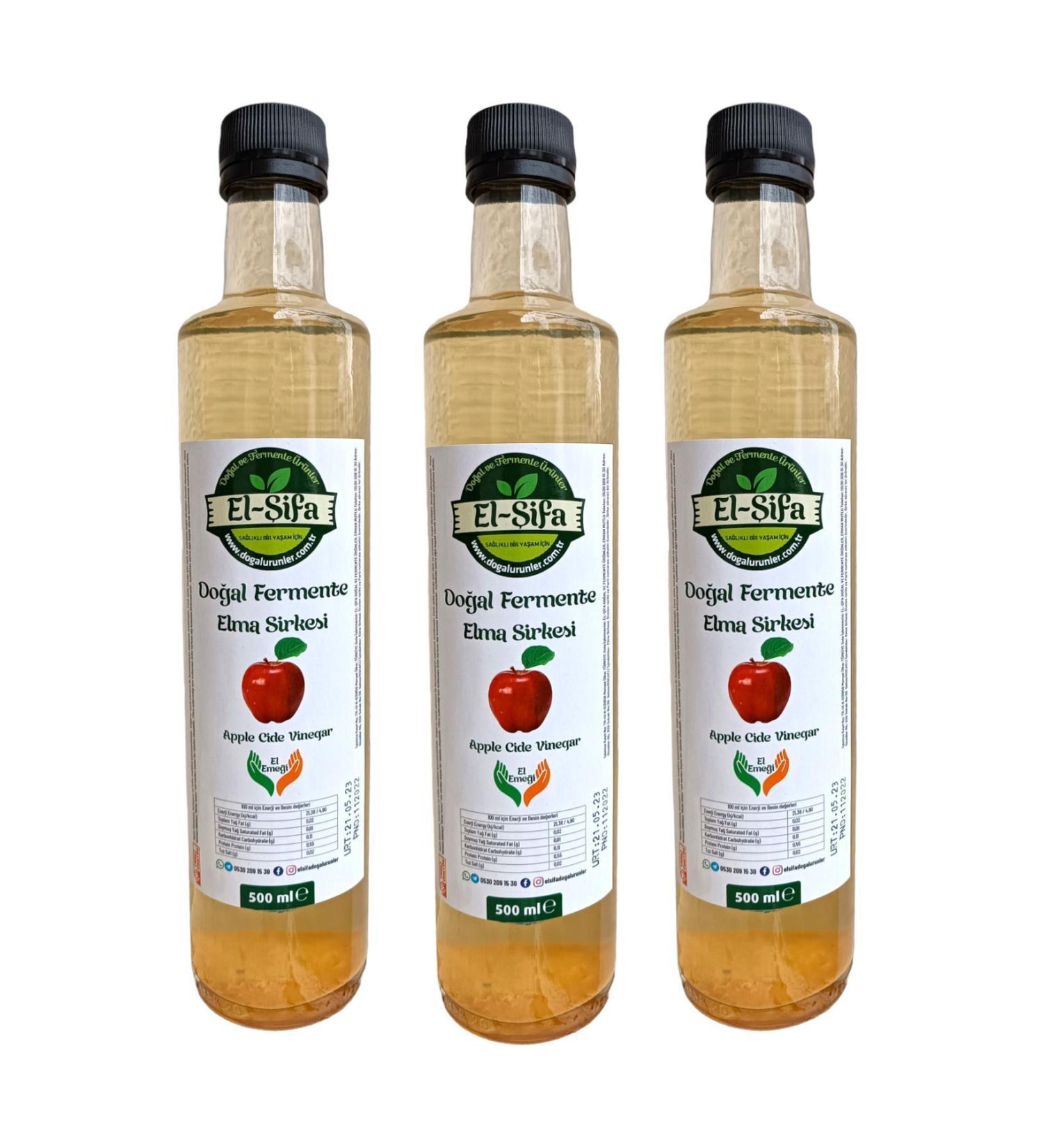 Hand Healing Natural Products 0 Natural Fermented Apple Cider Vinegar 500ml X3 Glass Bottle
