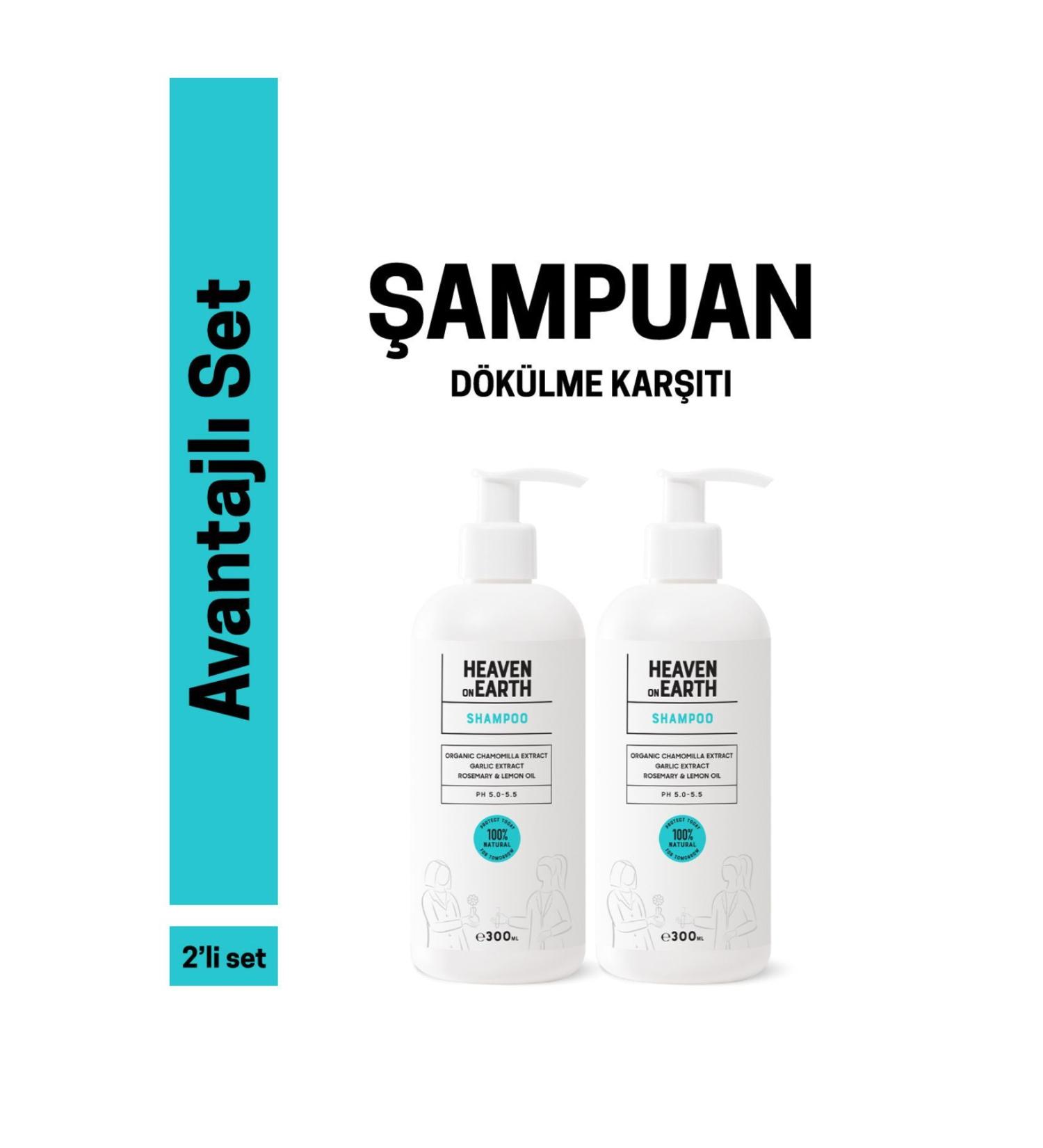 Heaven on Earth All Hair Types Anti Hair Loss Sulfate-Free Nourishing Shampoo Vegan 0 Natural Organic 300 ml X2 - Buy Online on GoSupps.com