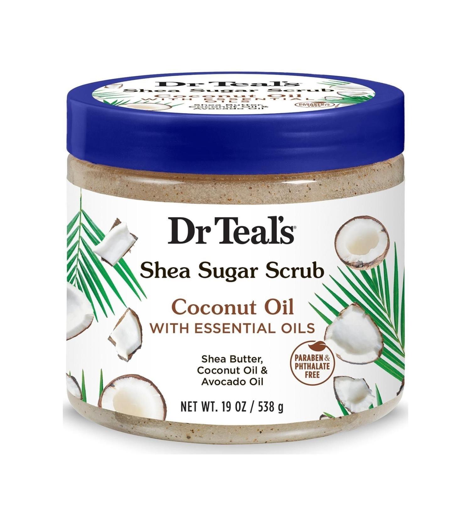 Dr Teals Dr.teal's Shea Sugar Scrub Coconut Oil Body Sugar Peeling 538gr - Buy Online on GoSupps.com