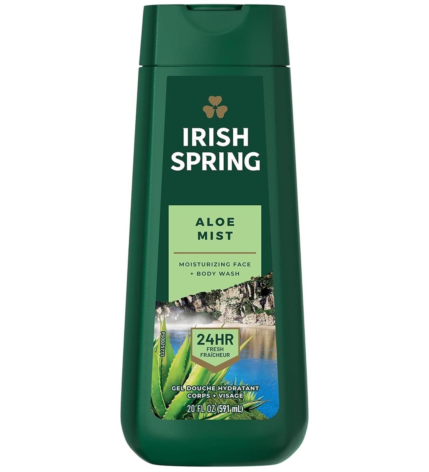 Irish Spring Aloe Mist Moisturizing Face and Body Wash 591ML