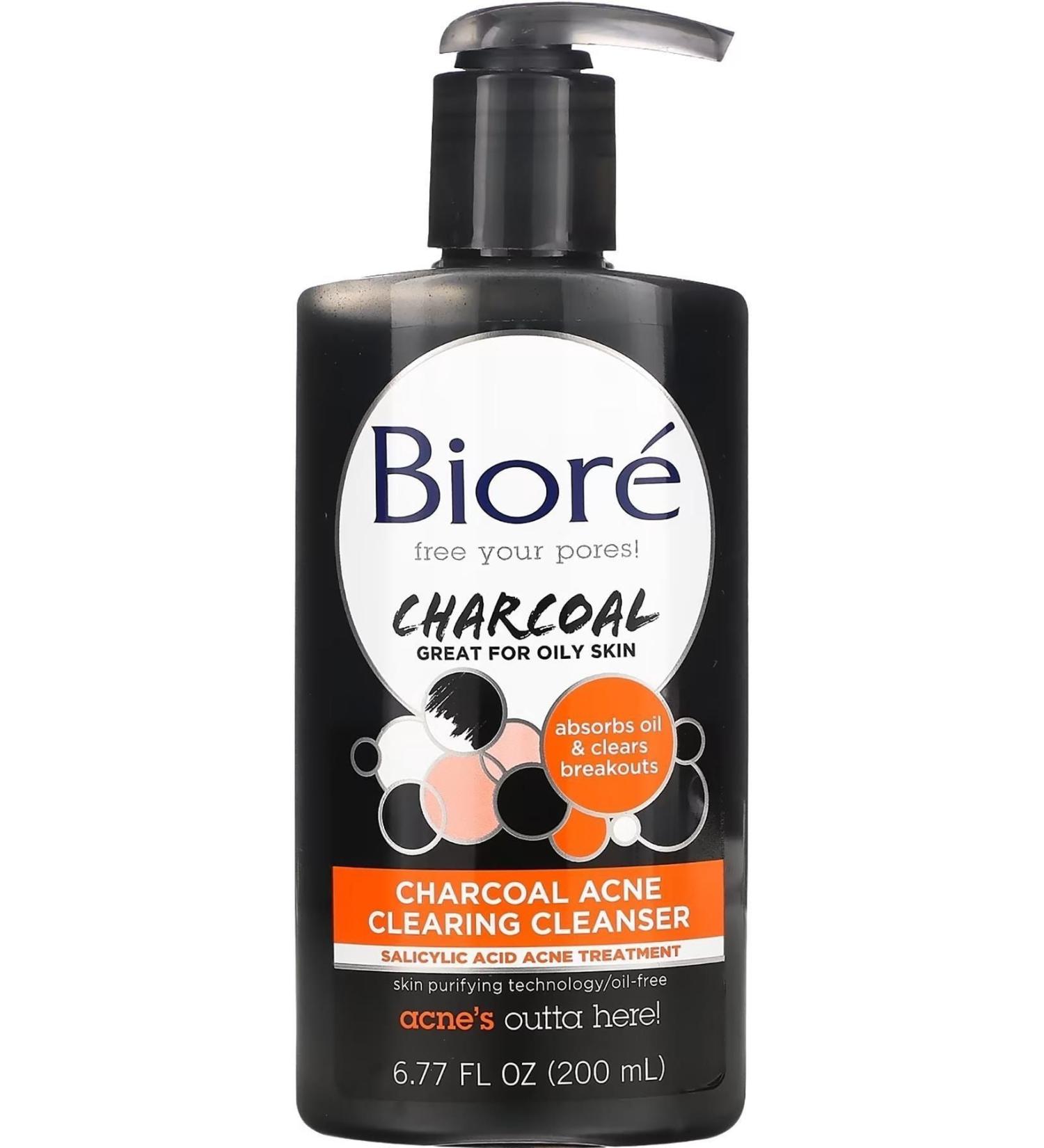 Biore Charcoal Anti-Acne Oil-Free Facial Cleansing Gel 200ml