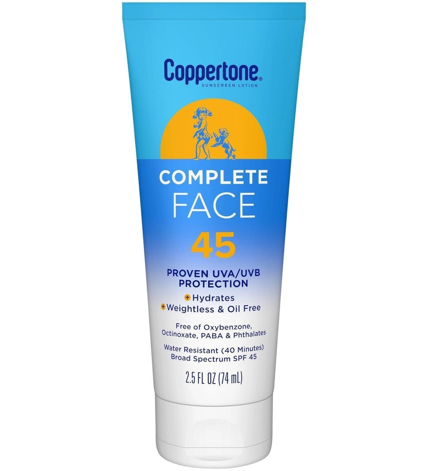 Coppertone Complete Oil-Free Face SPF45 Sunscreen Lotion 74ML