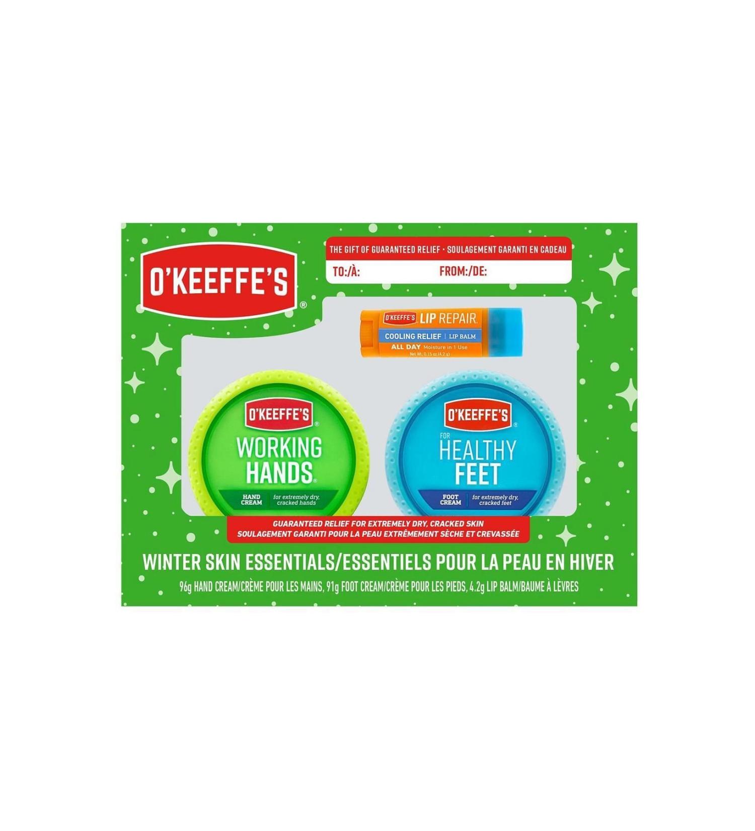 O'Keeffe's Hand Cream + Foot Cream + Lip Balm Care Set