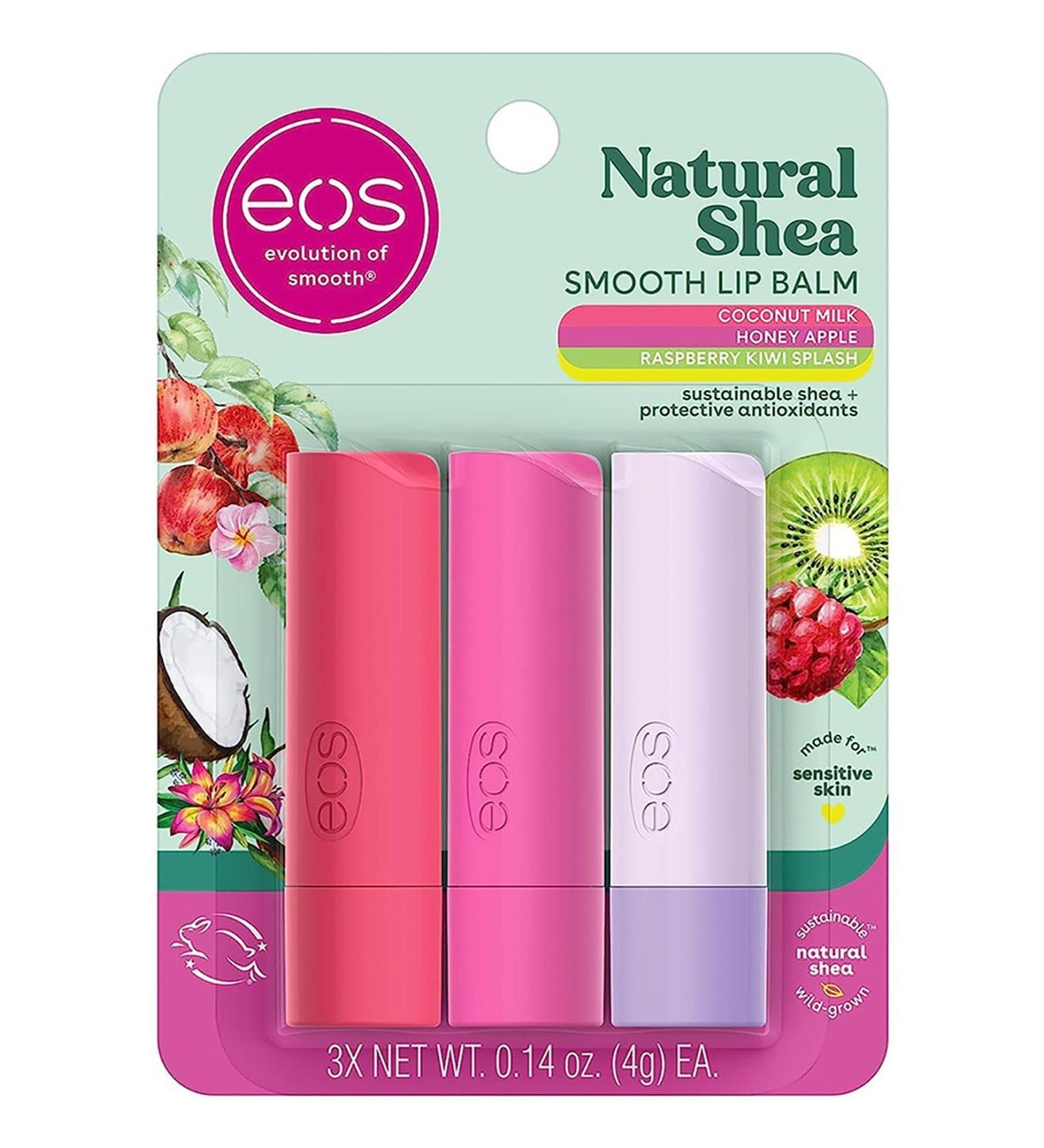 Eos Lip Balm Natural Shea Lip Balm Variety Pack 3 Pieces