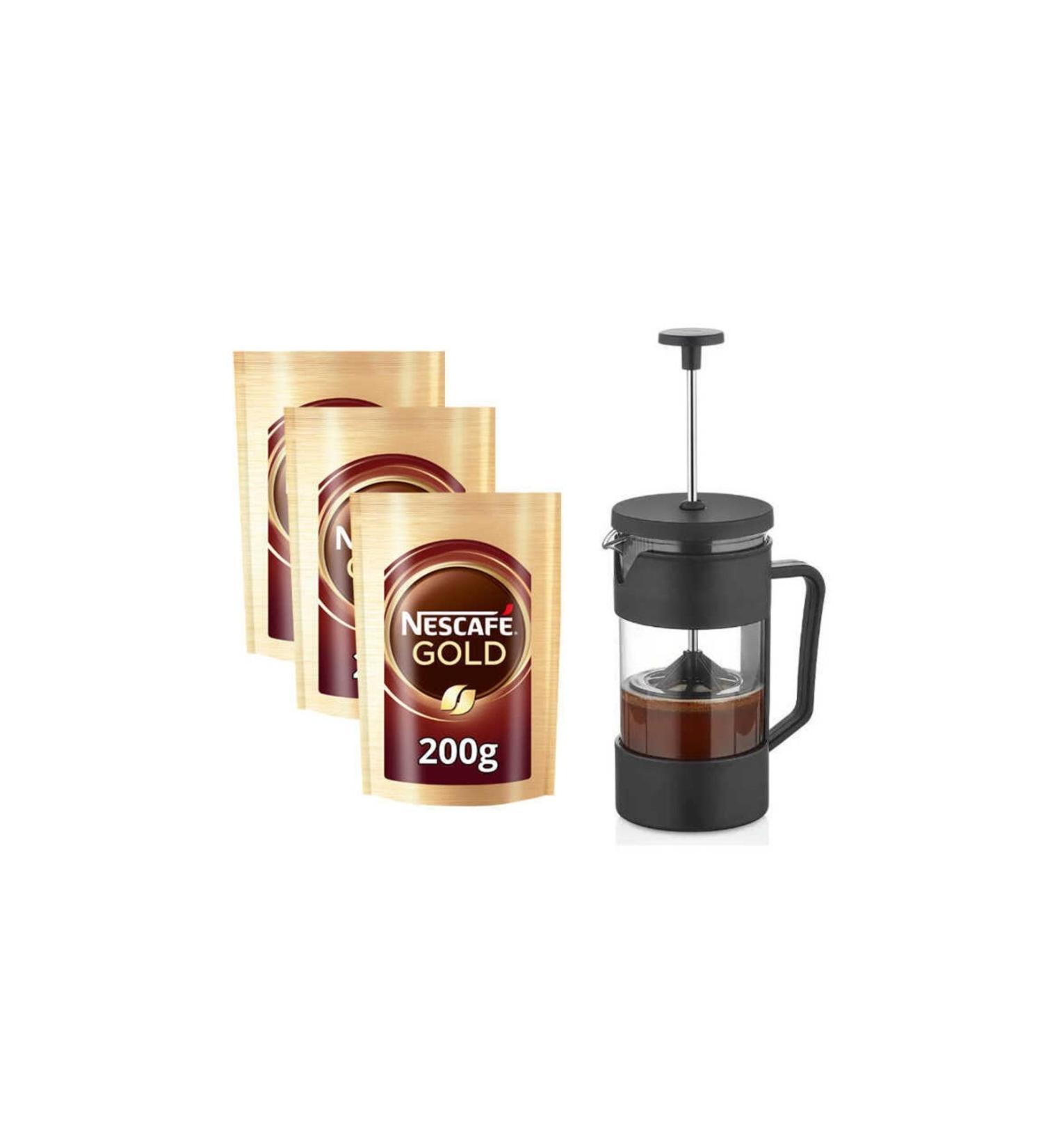 Nescafe Mp - X 3 Pack Gold Eco Package 200gr + French Press