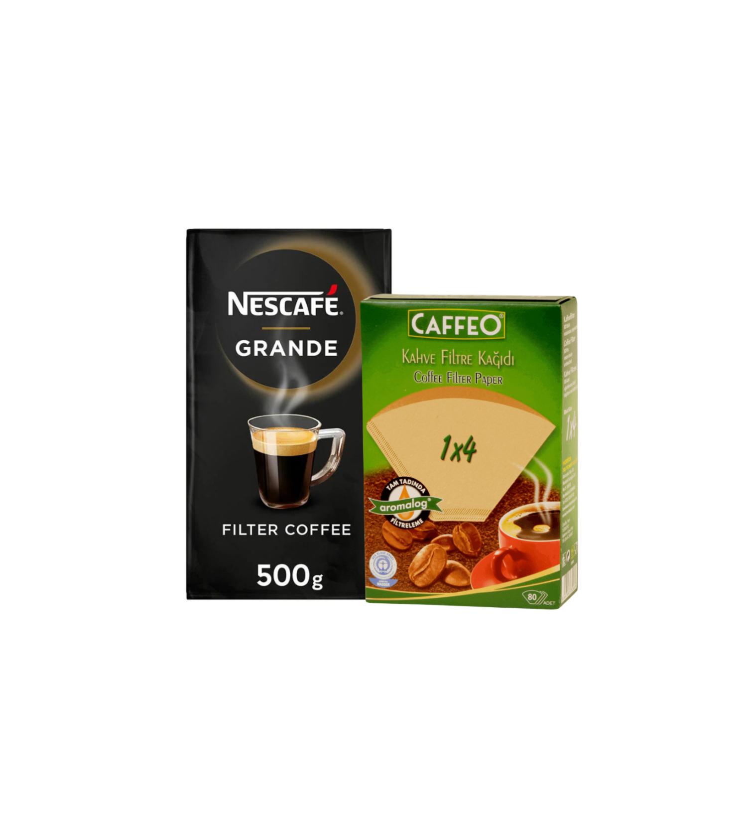Nescafe Grande 500 Gr Filter Coffee + Coffee Filter Paper
