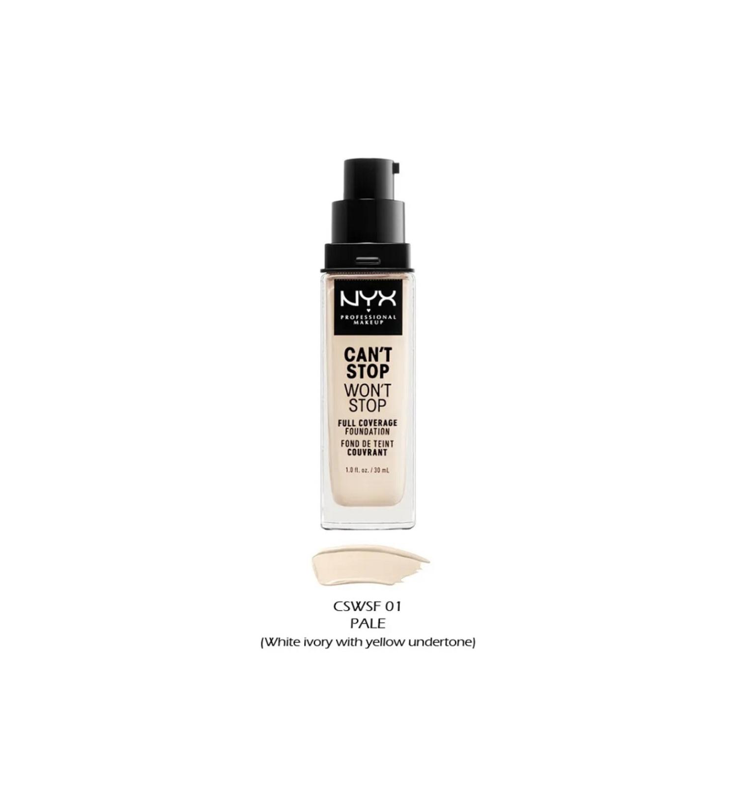 NYX Professional Makeup Can't Stop Won't Stop Full Coverage Foundation-01 PALE- 30ml